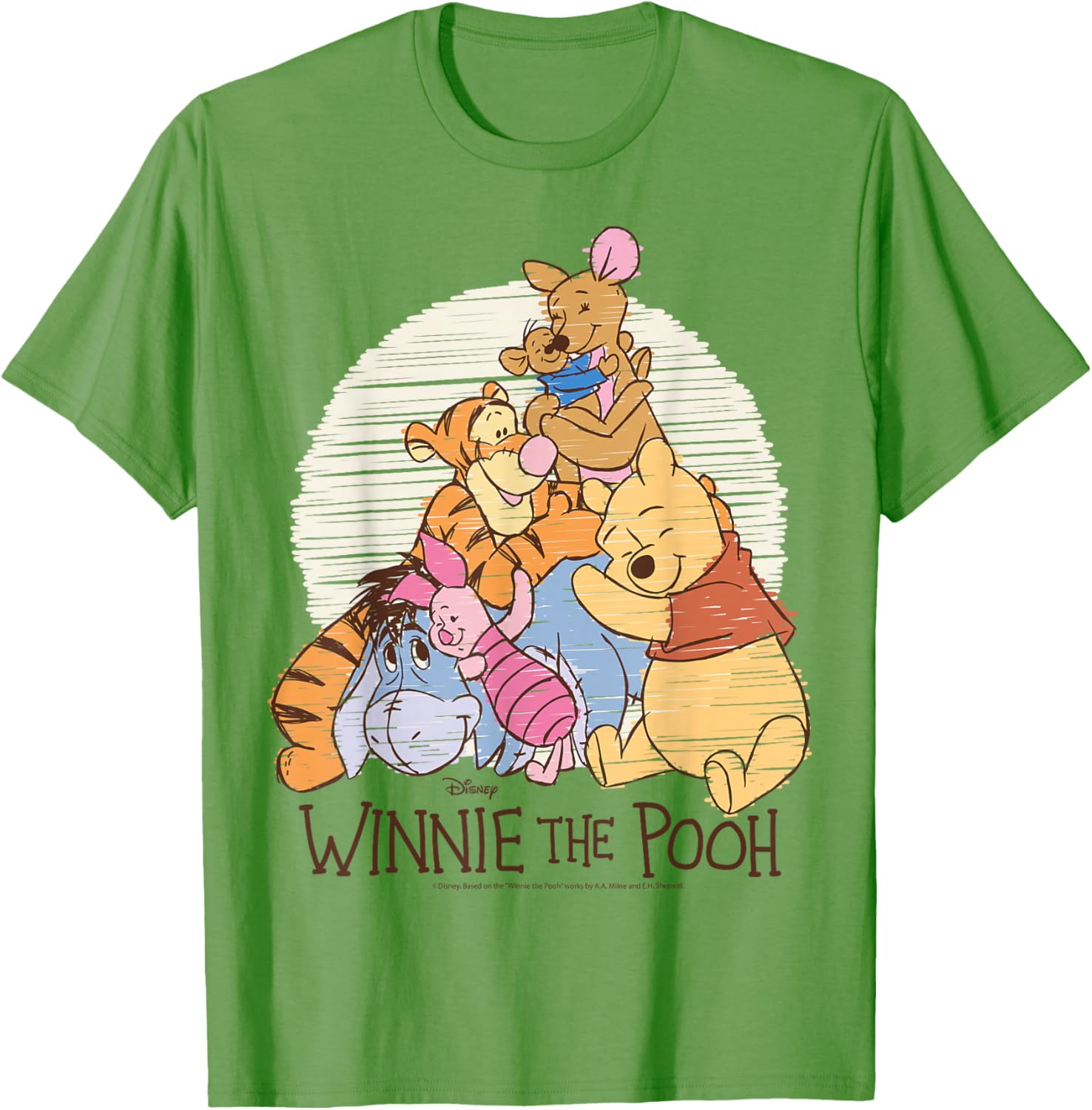 Winnie The Pooh Characters Hug T-Shirt for Kids and Adults Fun Wear - 4