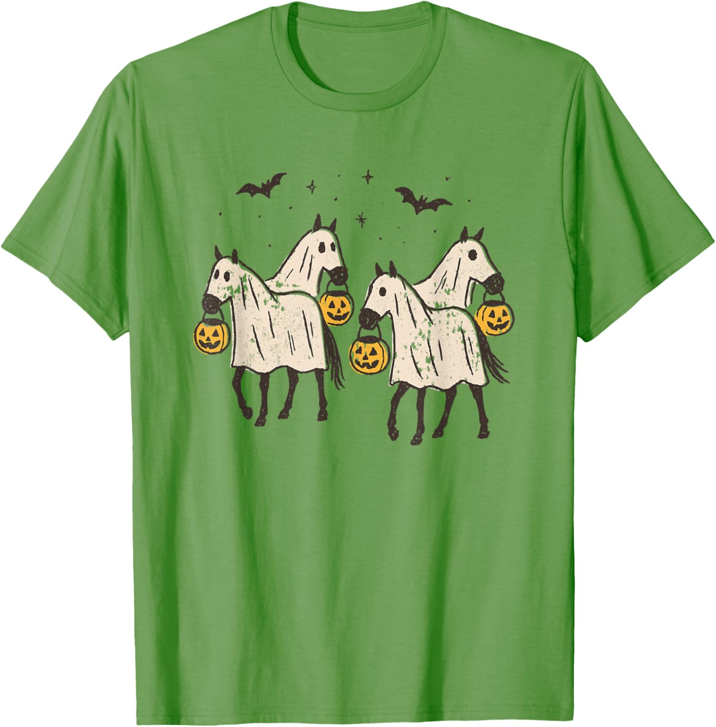 Cute Ghost Horses Halloween Trick or Treat T-Shirt for Kids and Adults - 14