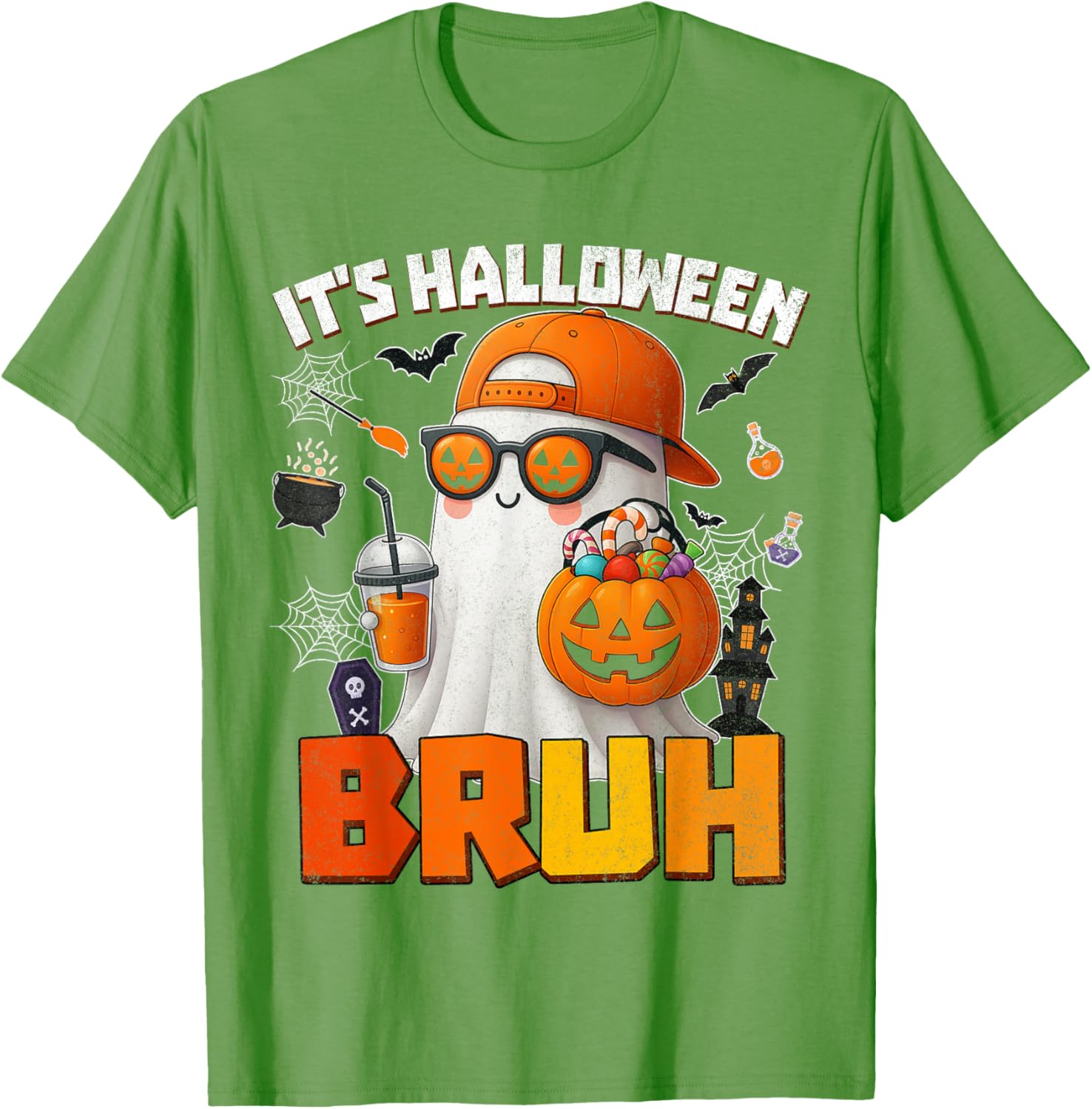 Funny Halloween Boo Ghost Pumpkin Costume T-Shirt for Kids and Men - 1