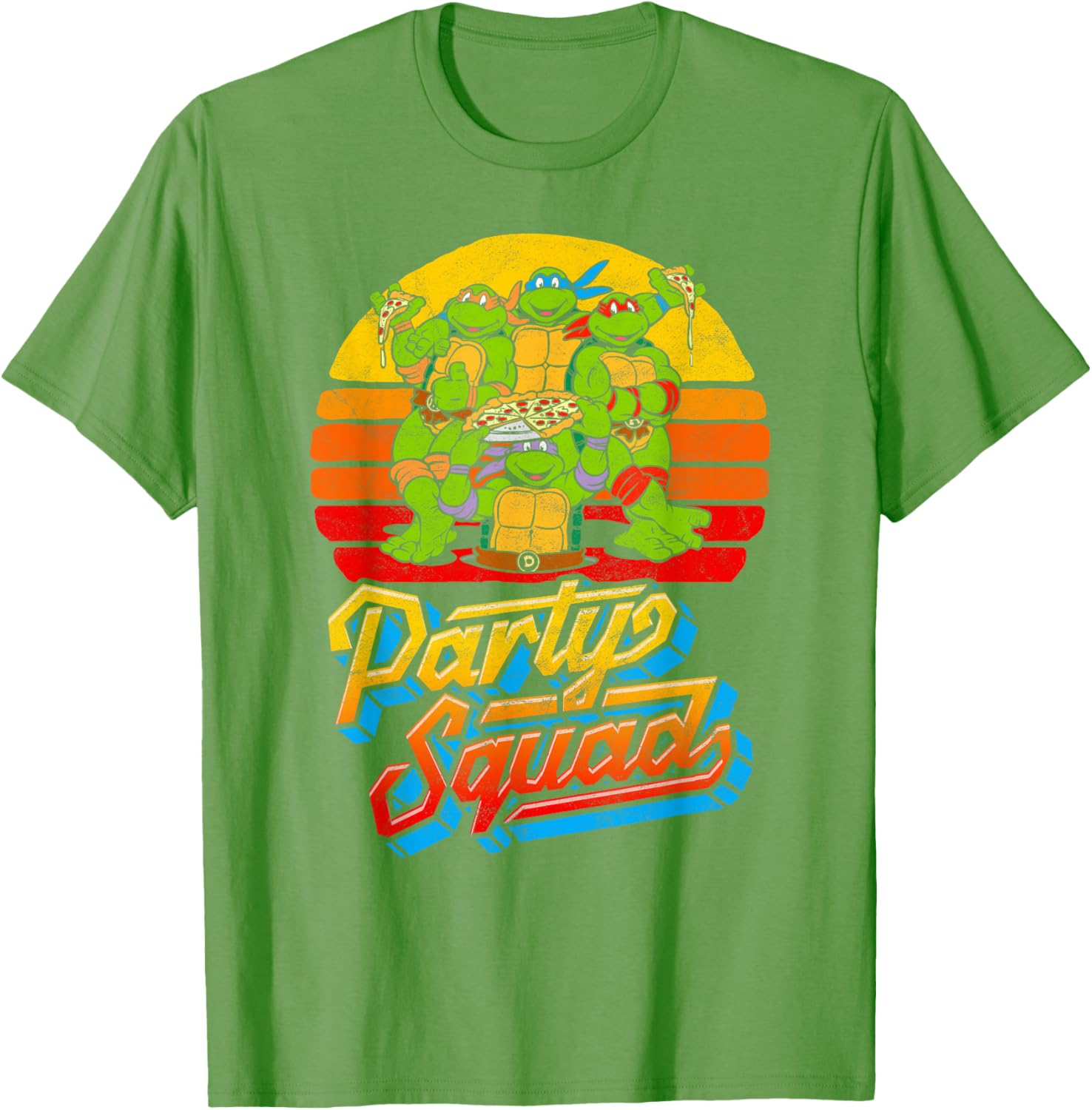 Mademark TMNT Vintage 80s Pizza Friends Distressed T-Shirt for Fans - 10
