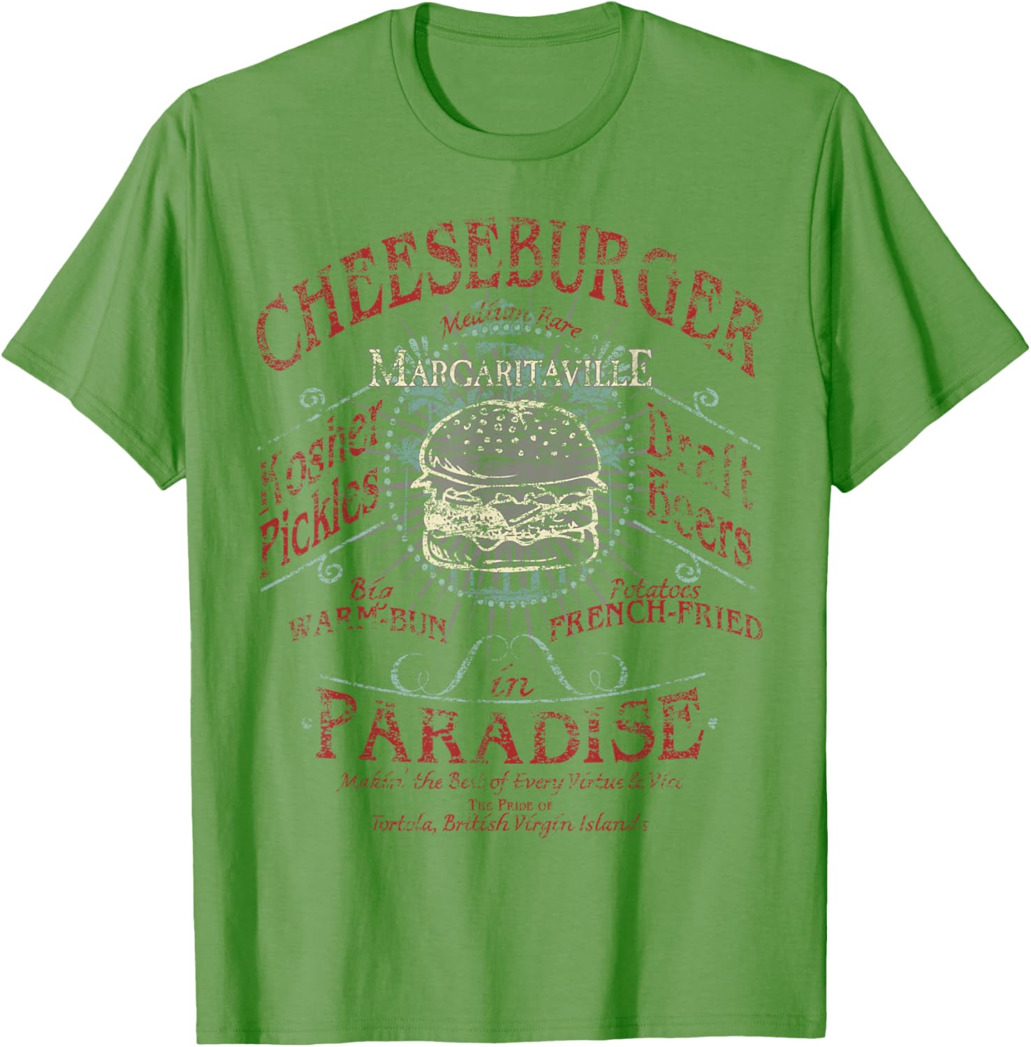 Margaritaville Cheeseburger in Paradise T-Shirt for Adults, Grey, Small - 2