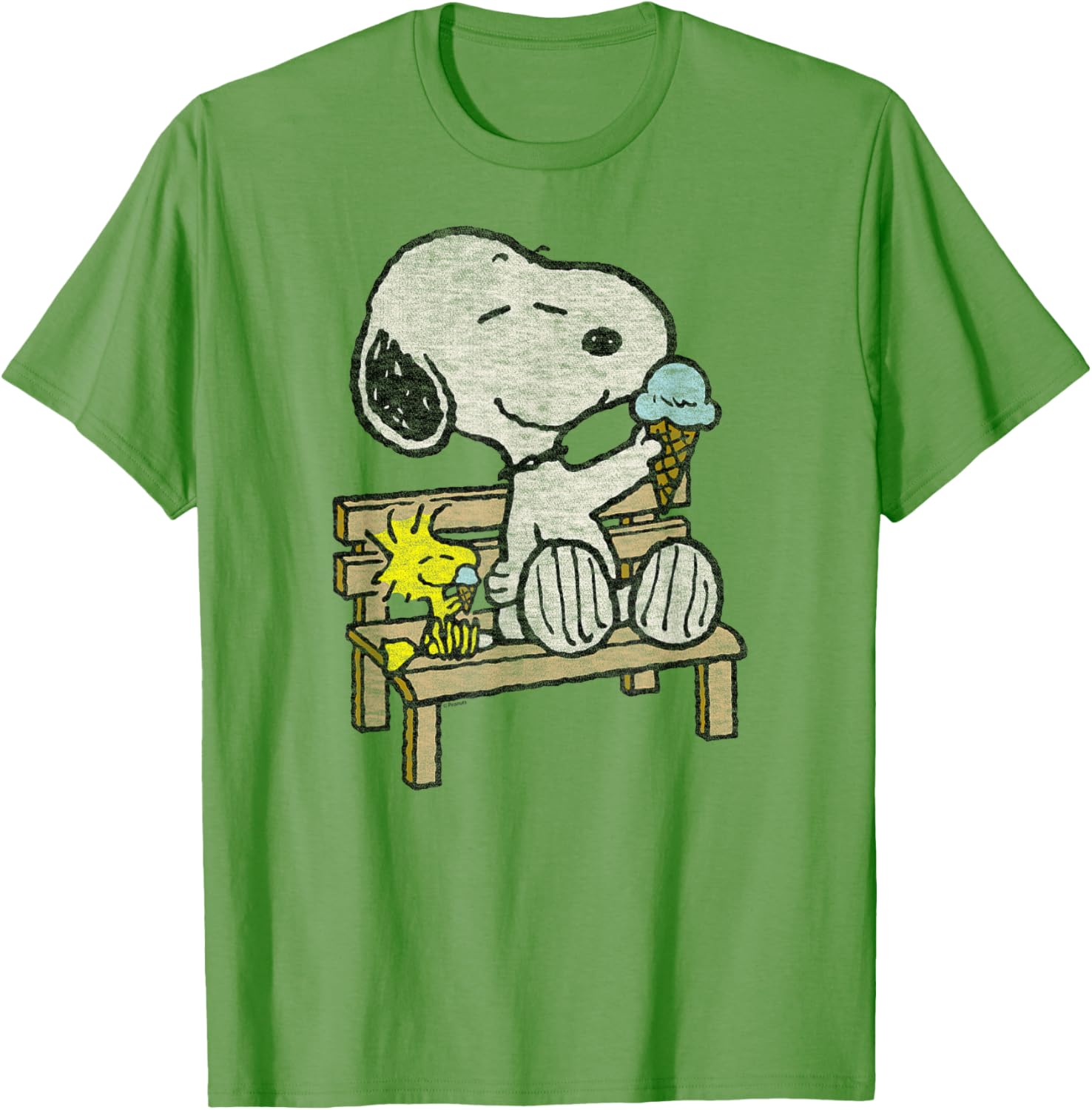 Snoopy and Woodstock Bench T-Shirt - Adorable Peanuts Apparel for Fans - 3