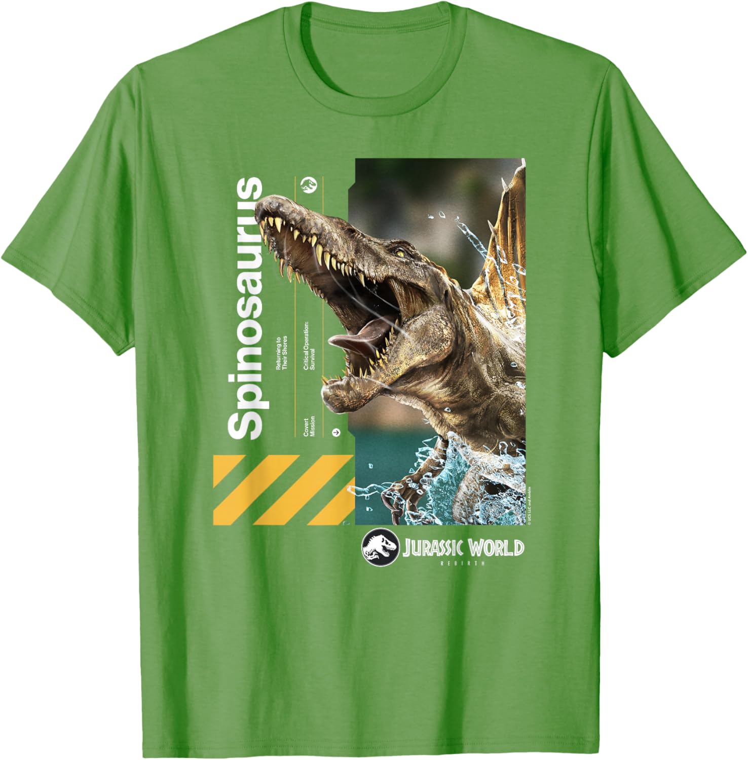 Jurassic World Spinosaurus T-Shirt for Kids and Adults, Black, Classic Fit - 3