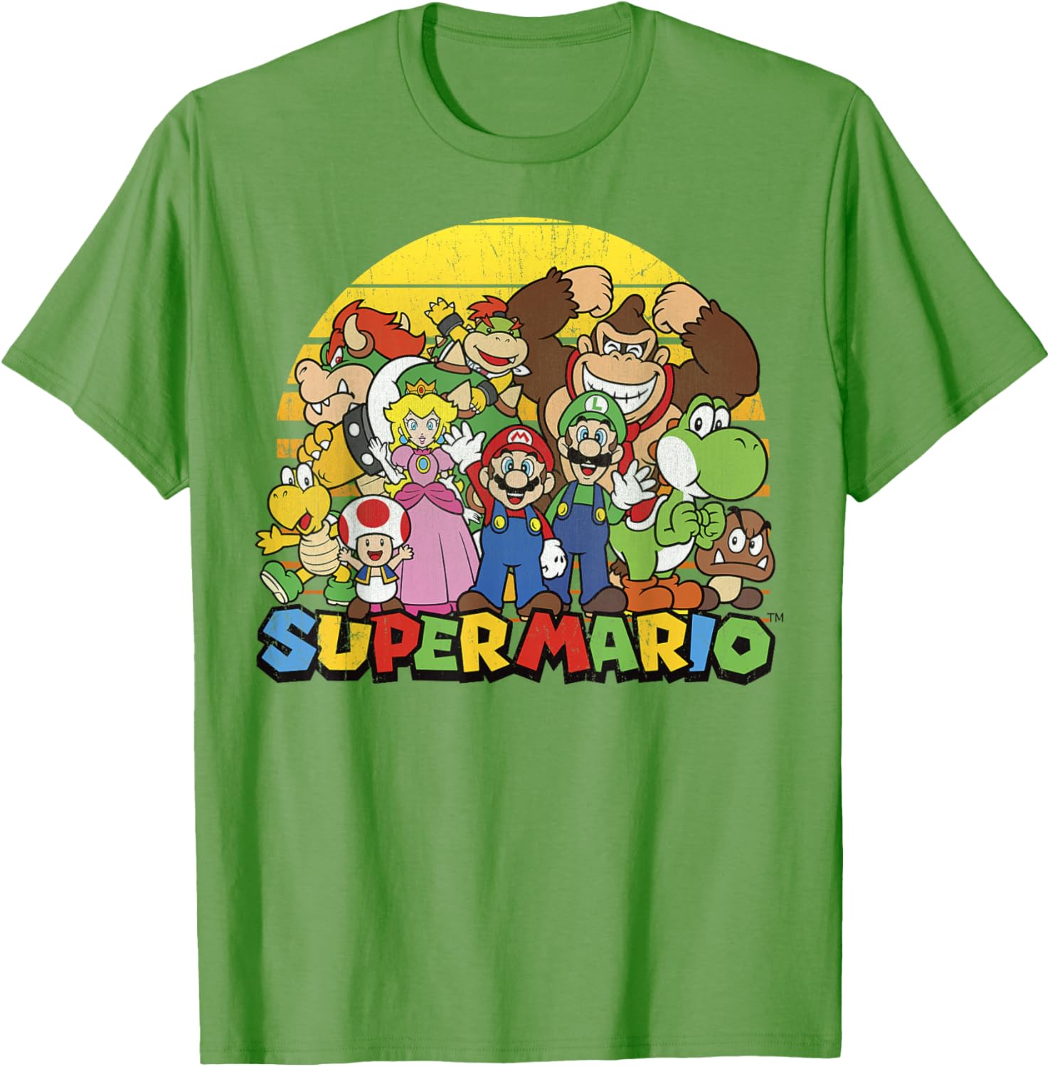 Vintage Nintendo Super Mario Group Portrait T-Shirt for Fans - 8