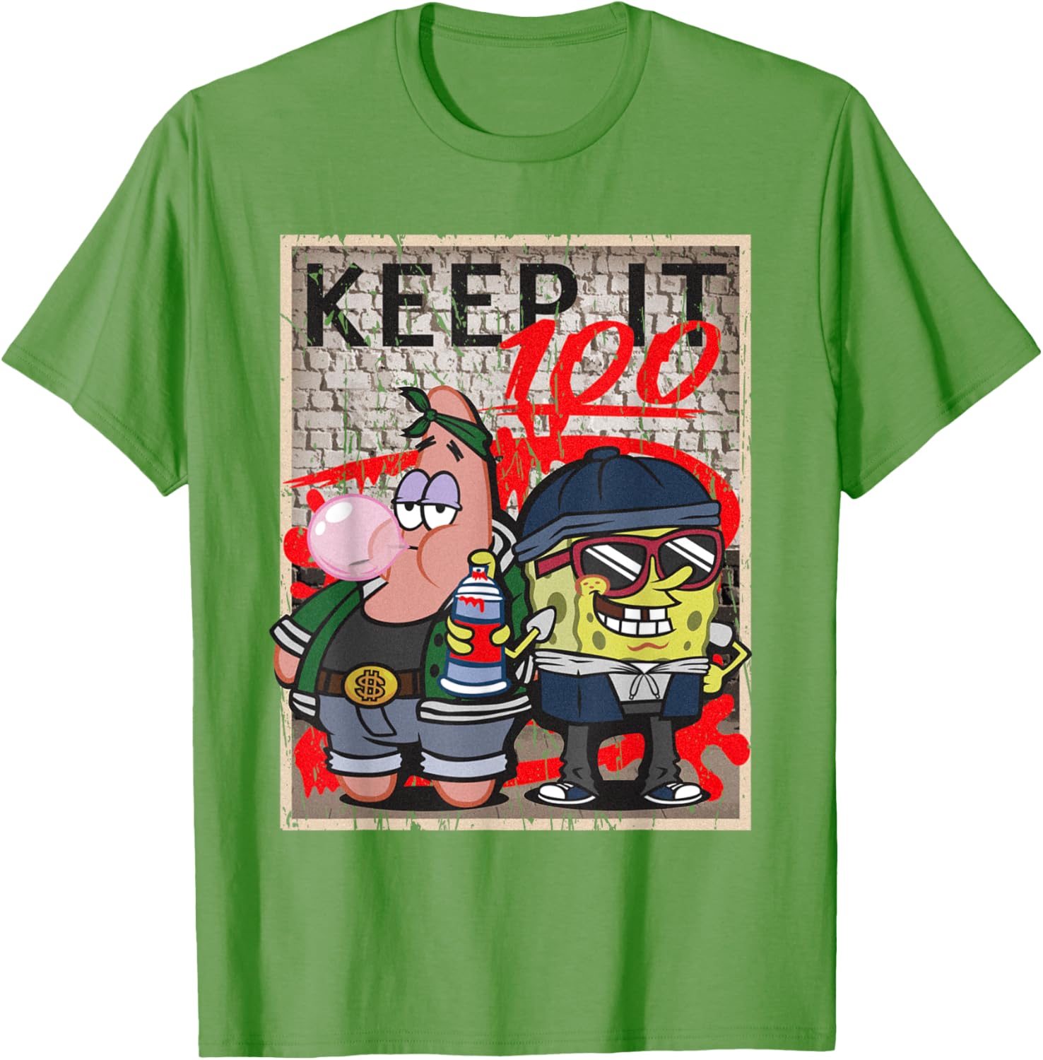Mademark x SpongeBob SquarePants Hip Hop Graffiti T-Shirt for Fans - 7