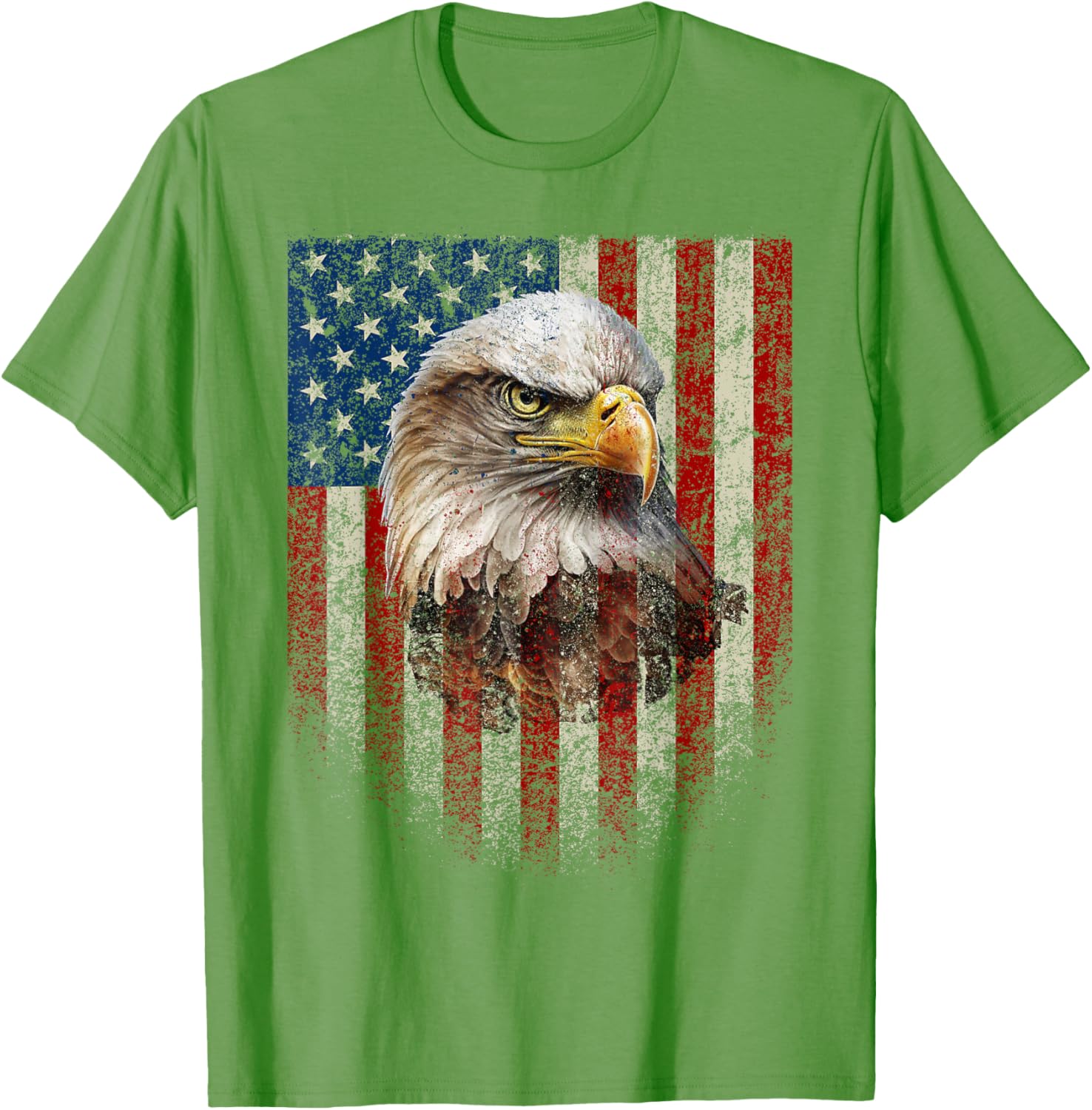 American Flag Bald Eagle T-Shirt Patriotic Red White Blue Apparel - 23