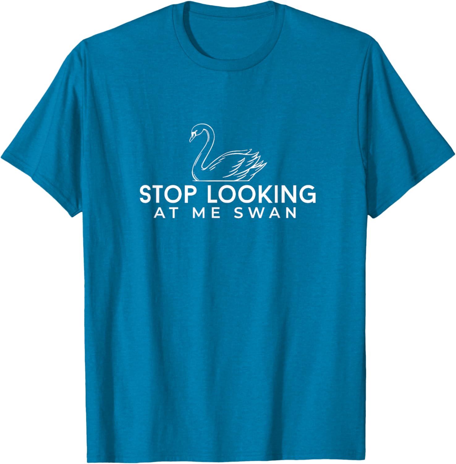 Funny Stop Looking at Me Swan T-Shirt for Animal Lovers and Humor Fans - 3