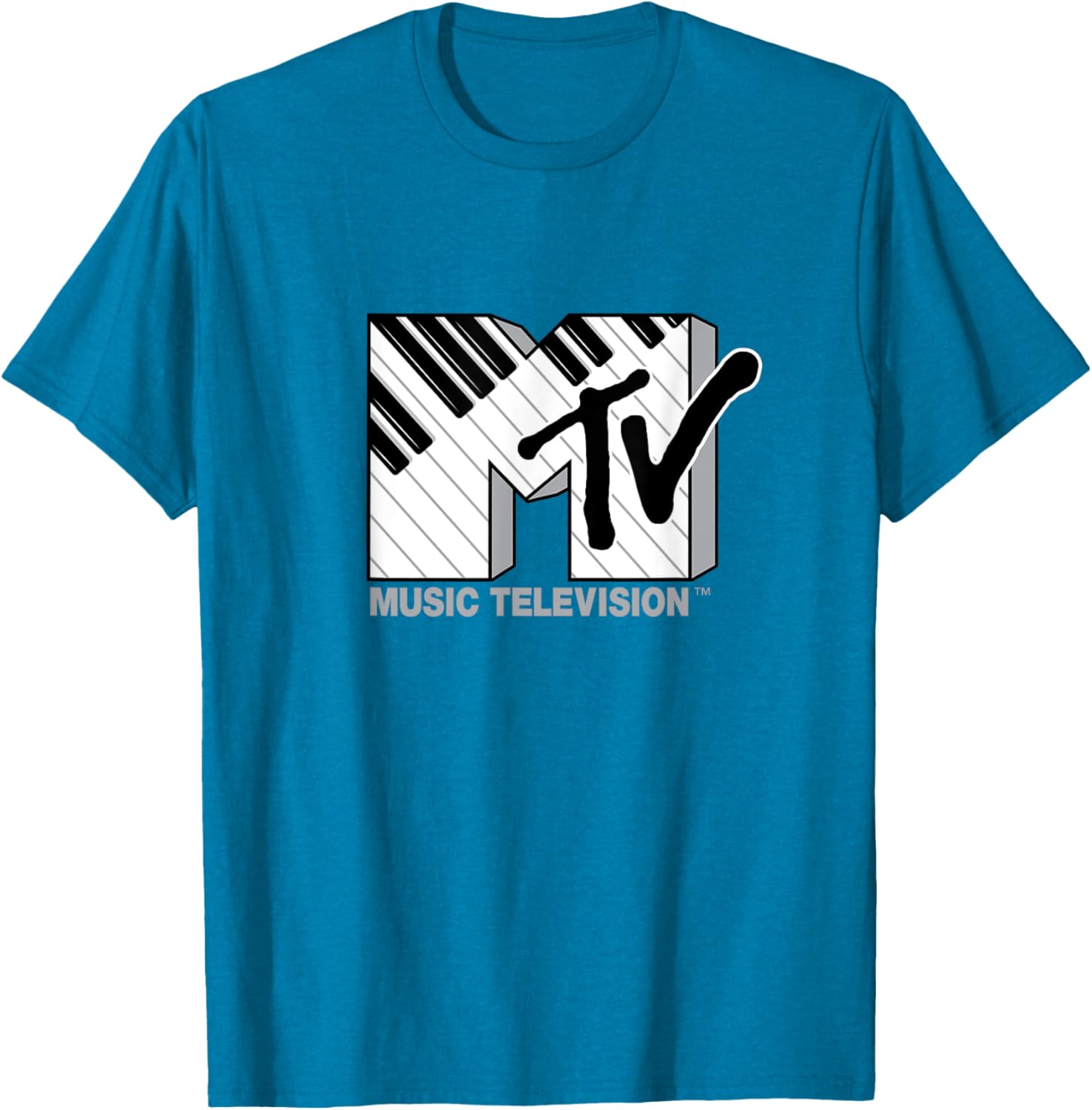 Mademark x MTV Official Logo T-Shirt with Black and White Piano Keys - 3