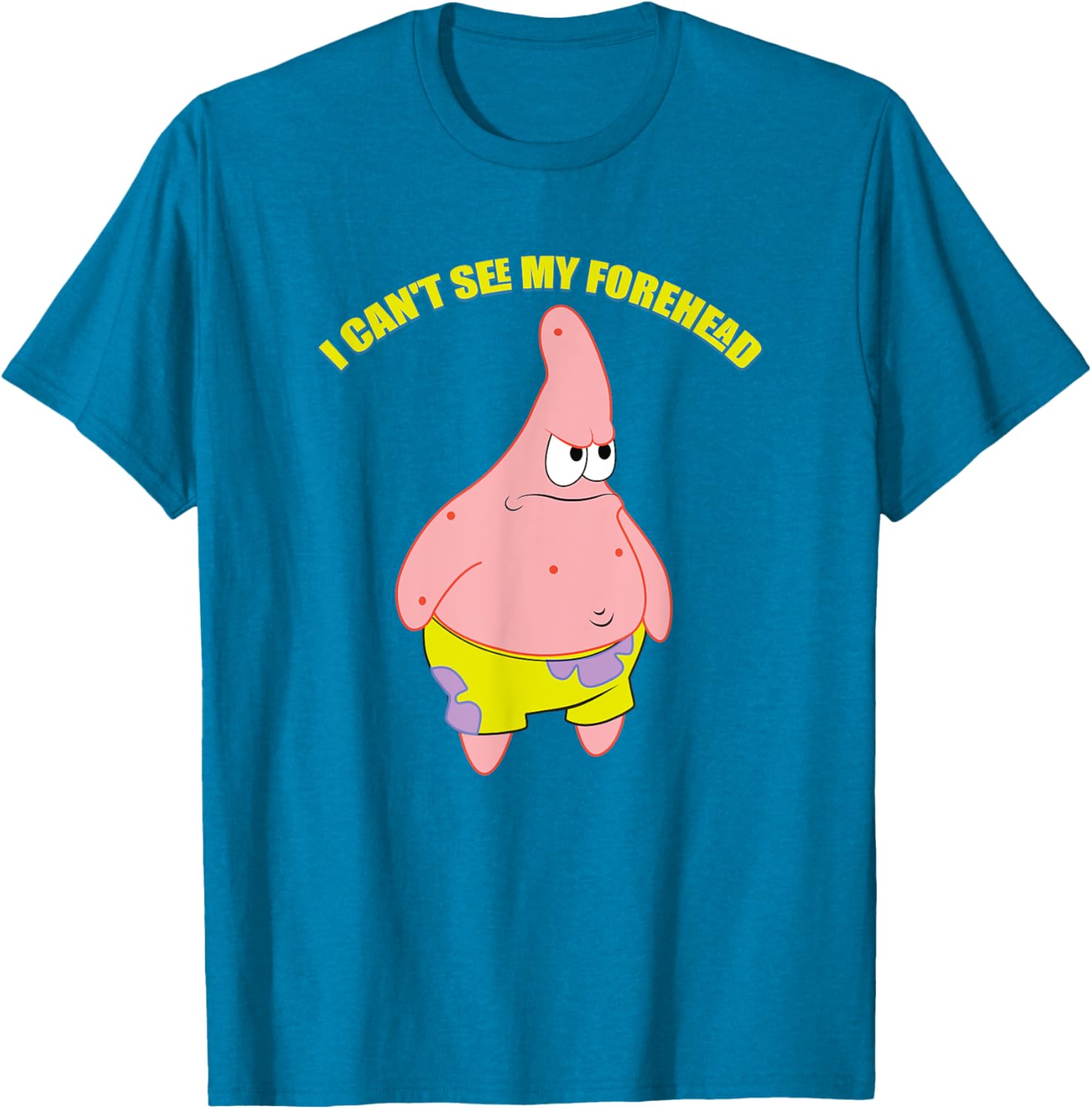 Mademark Patrick Star T-Shirt - Funny I Can't See My Forehead Design - 6