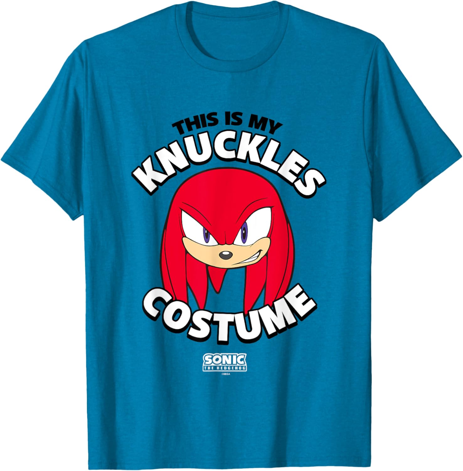 Sonic The Hedgehog Knuckles Costume T-Shirt Perfect for Halloween Fun - 1
