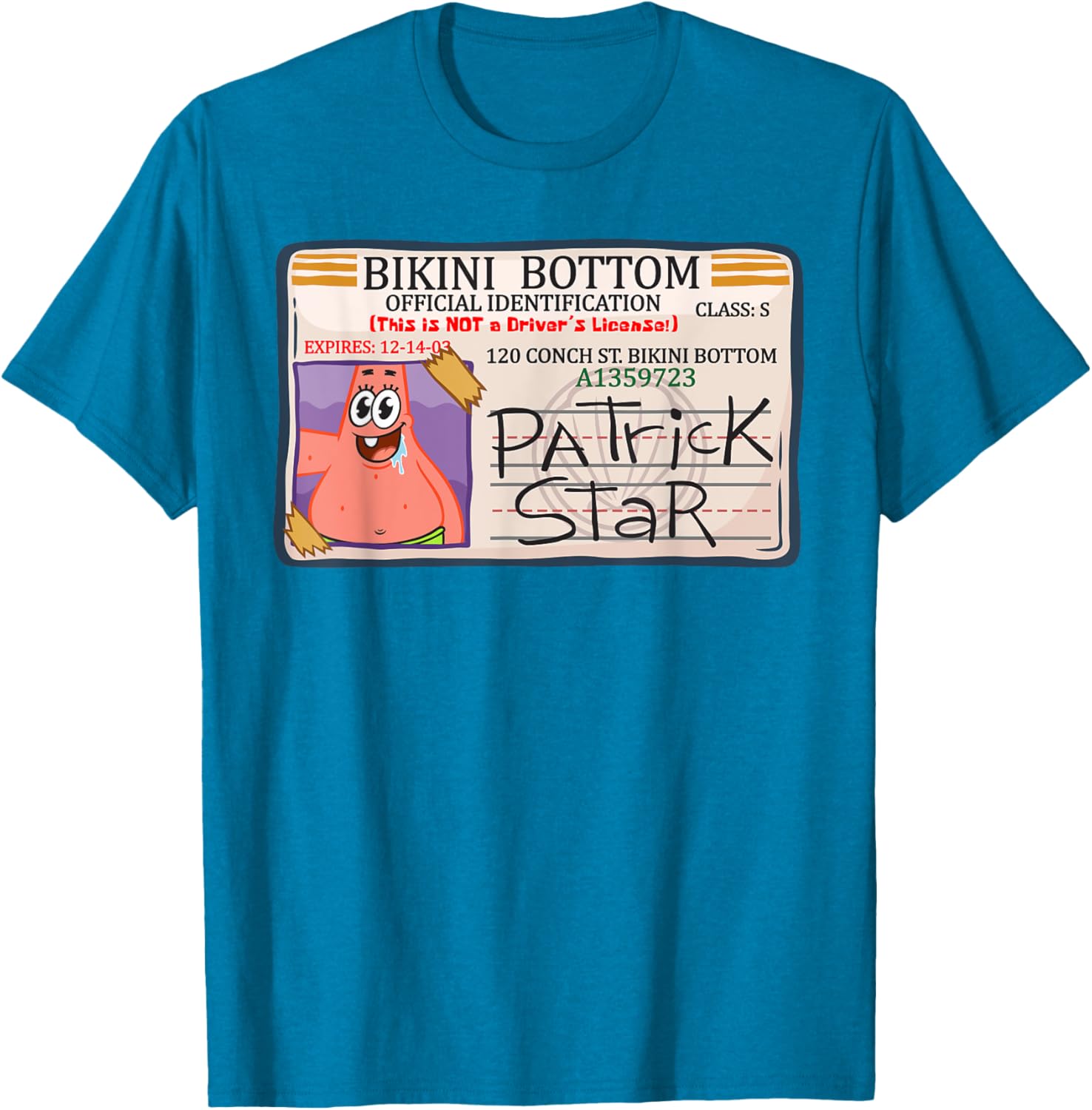Mademark x SpongeBob Bikini Bottom Patrick Star Driving License T-Shirt - 10