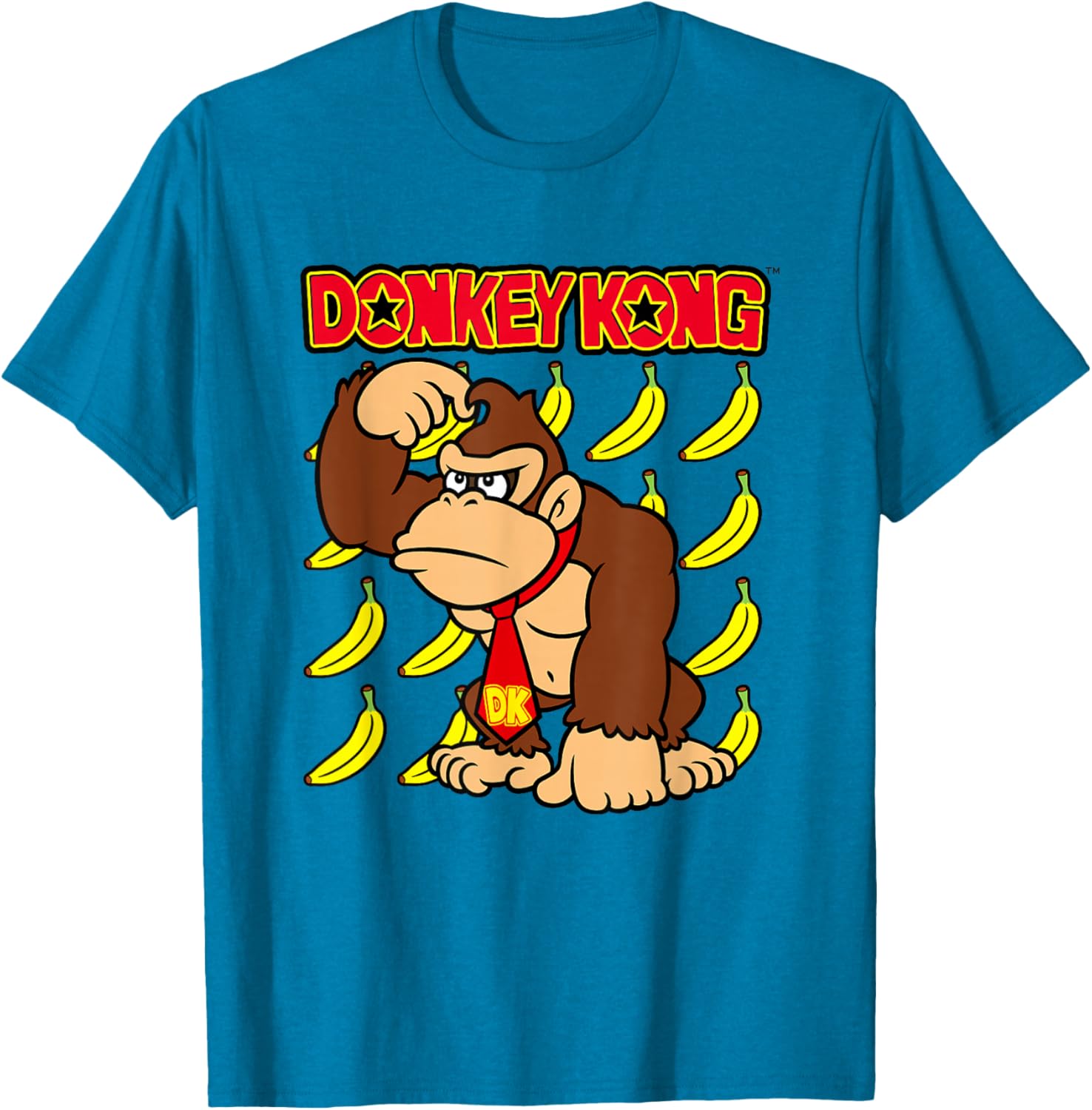 Donkey Kong Ape Thoughts Banana Background Graphic T-Shirt for Fans - 25