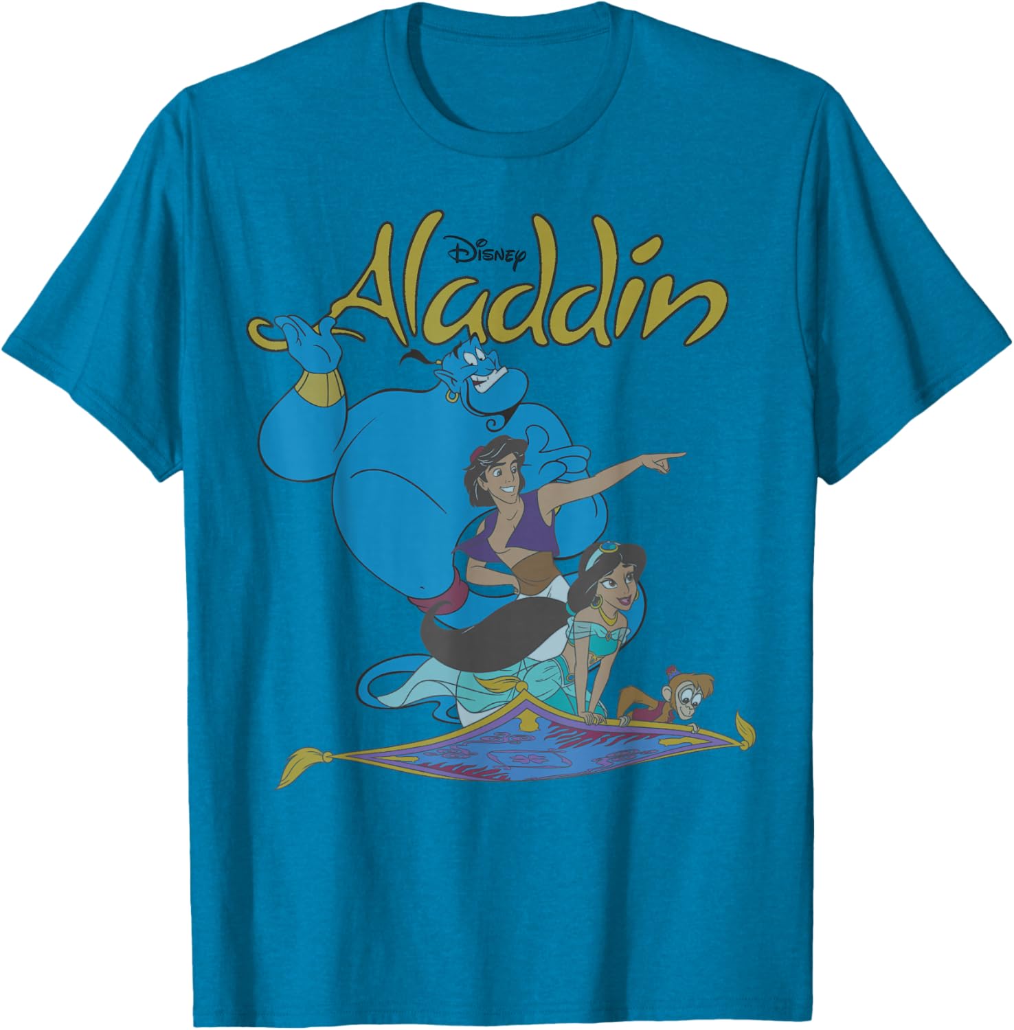 Disney Aladdin Vintage Group Shot Logo T-Shirt for Fans of Adventure - 5
