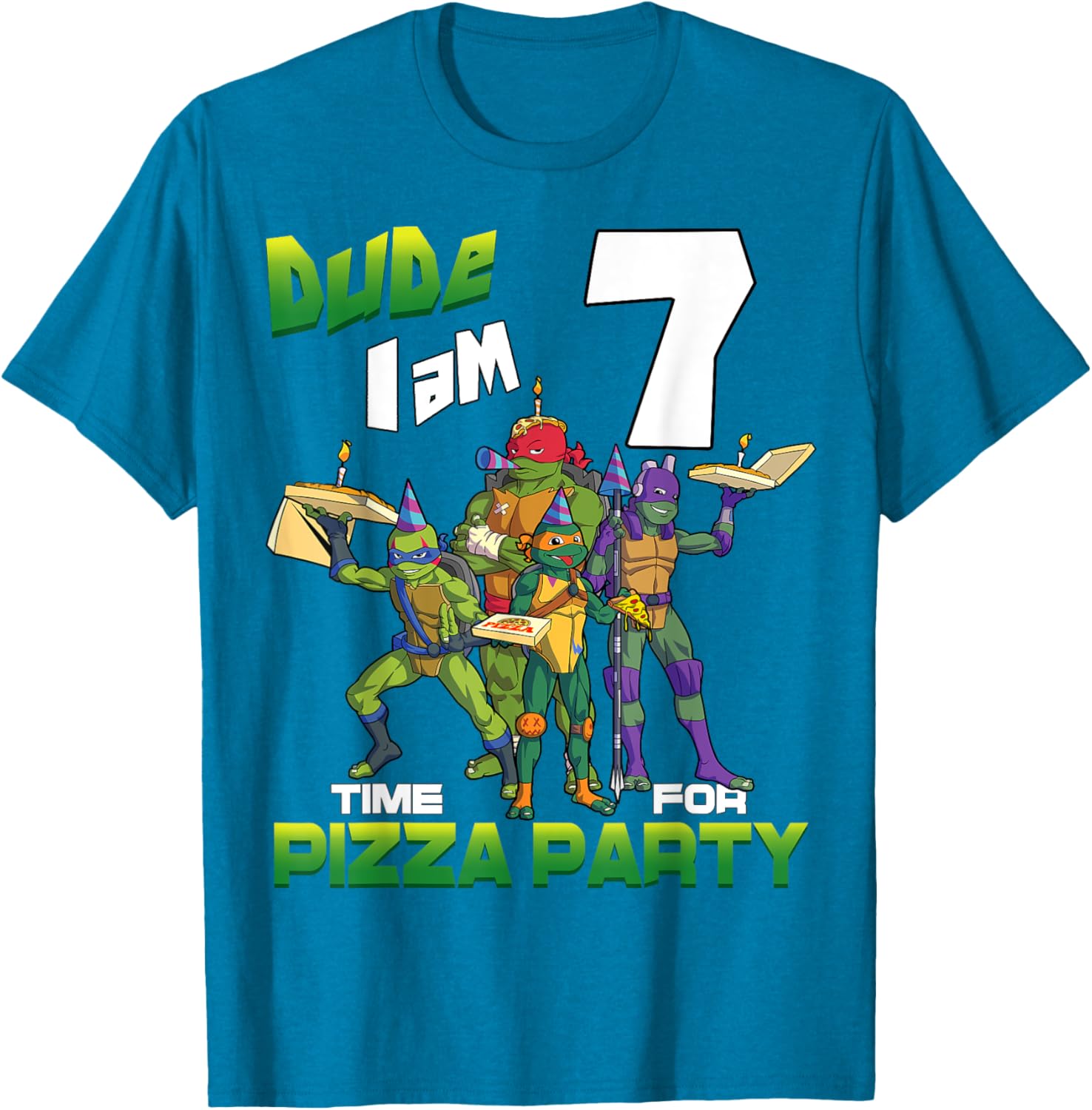 Mademark Teenage Mutant Ninja Turtles Pizza Party T-Shirt for 7 Year Olds - 7