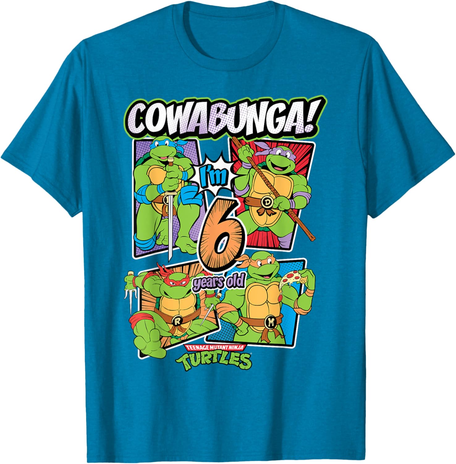 Mademark Teenage Mutant Ninja Turtles T-Shirt for 6 Year Olds Cowabunga - 6
