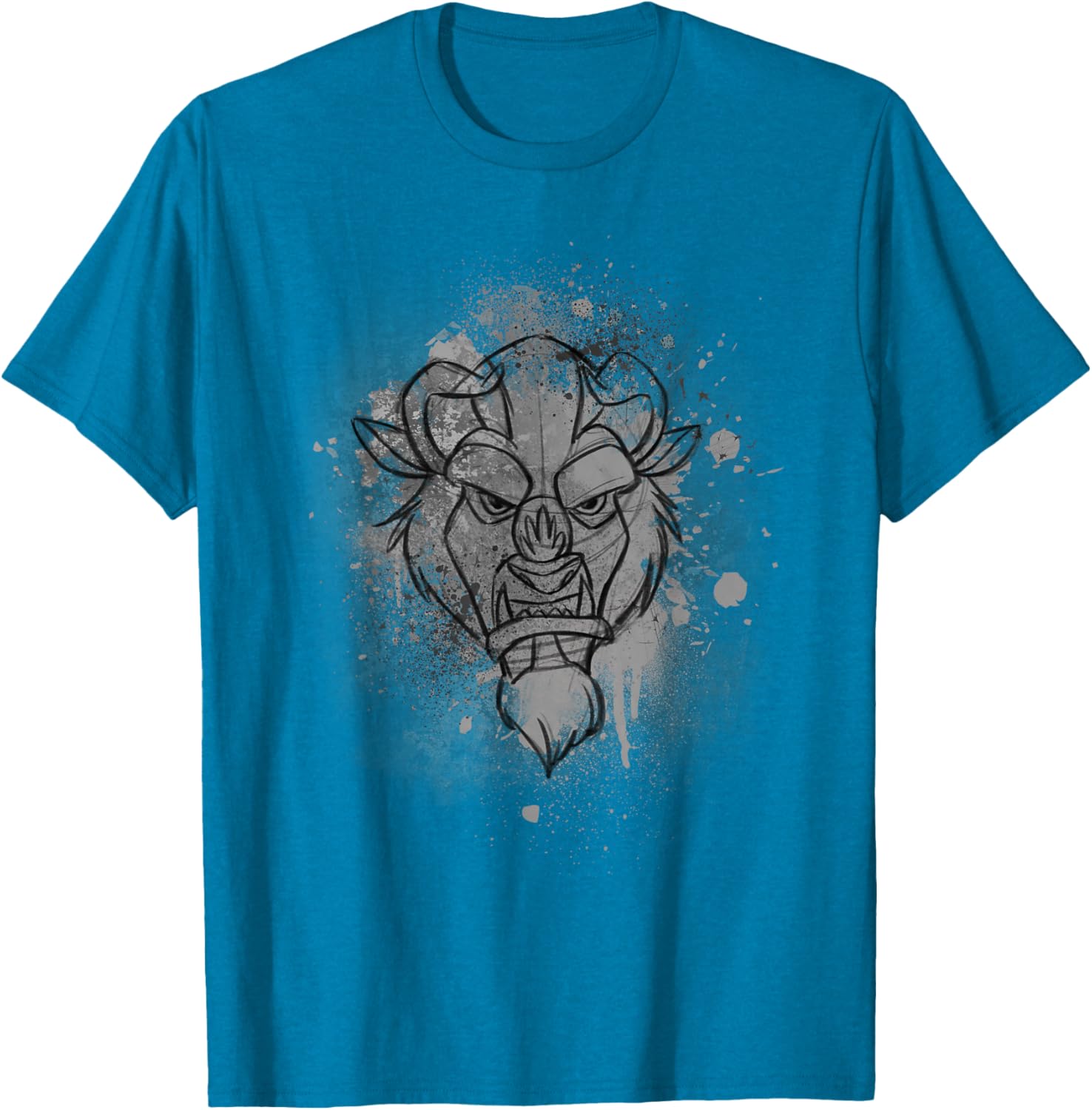 Disney Beauty and the Beast Ink Splatter Beast T-Shirt for Fans - 4
