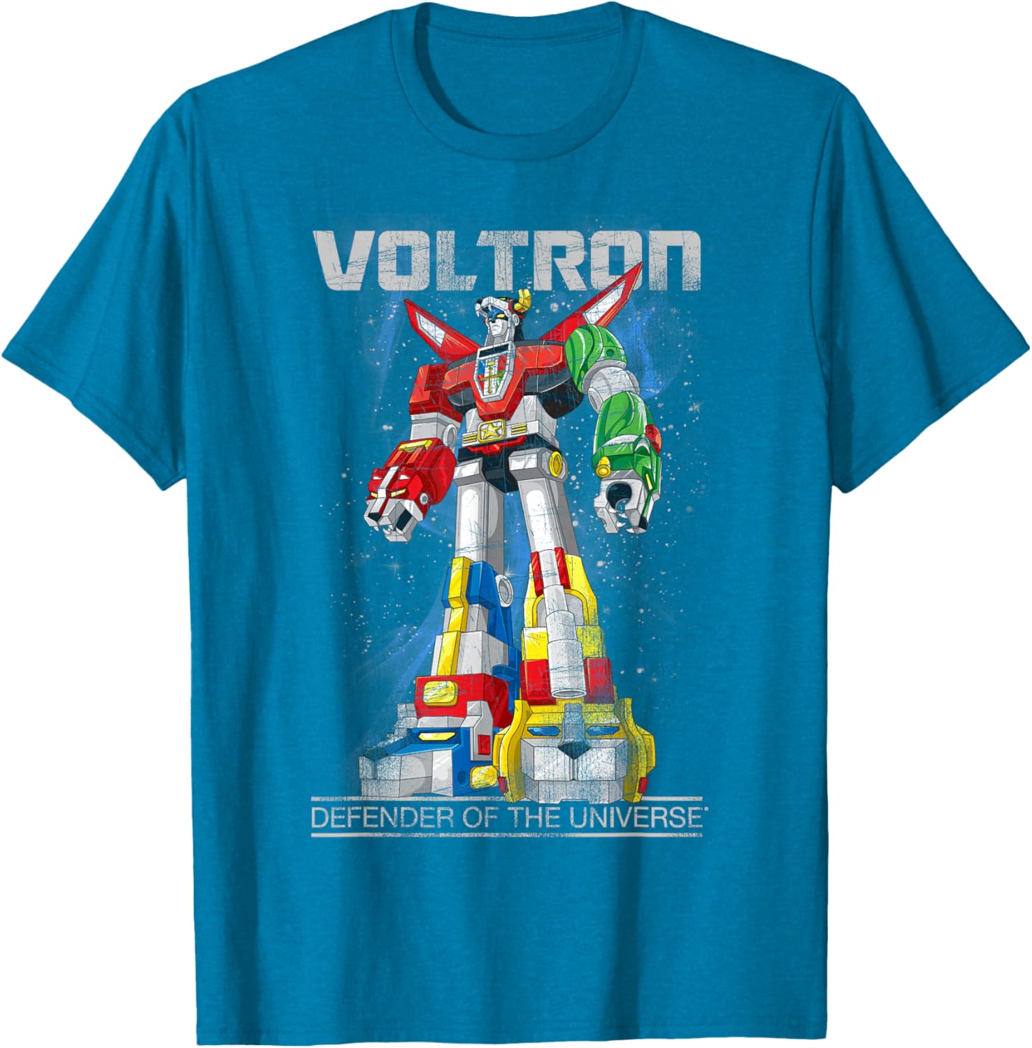 Voltron Retro Defender Distressed T-Shirt for Fans and Collectors - 3