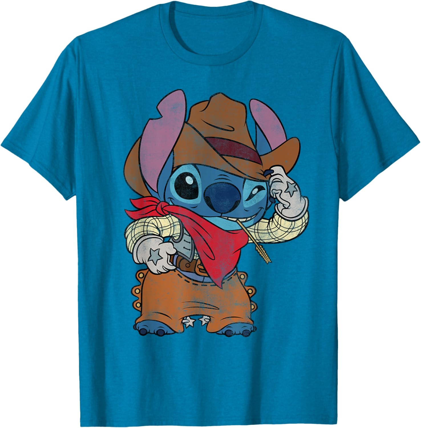 Disney Stitch Cowboy Costume T-Shirt Vintage Western Style Apparel - 19