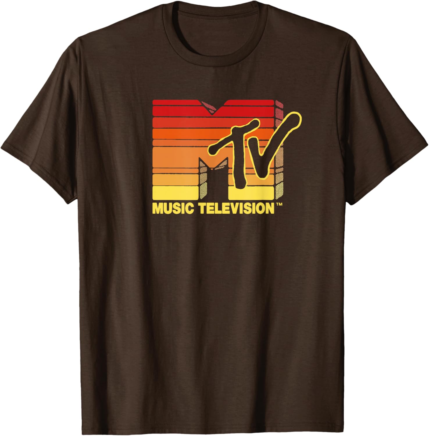 Mademark x MTV Vintage Sun Stripes Logo T-Shirt for Trendy Style - 5