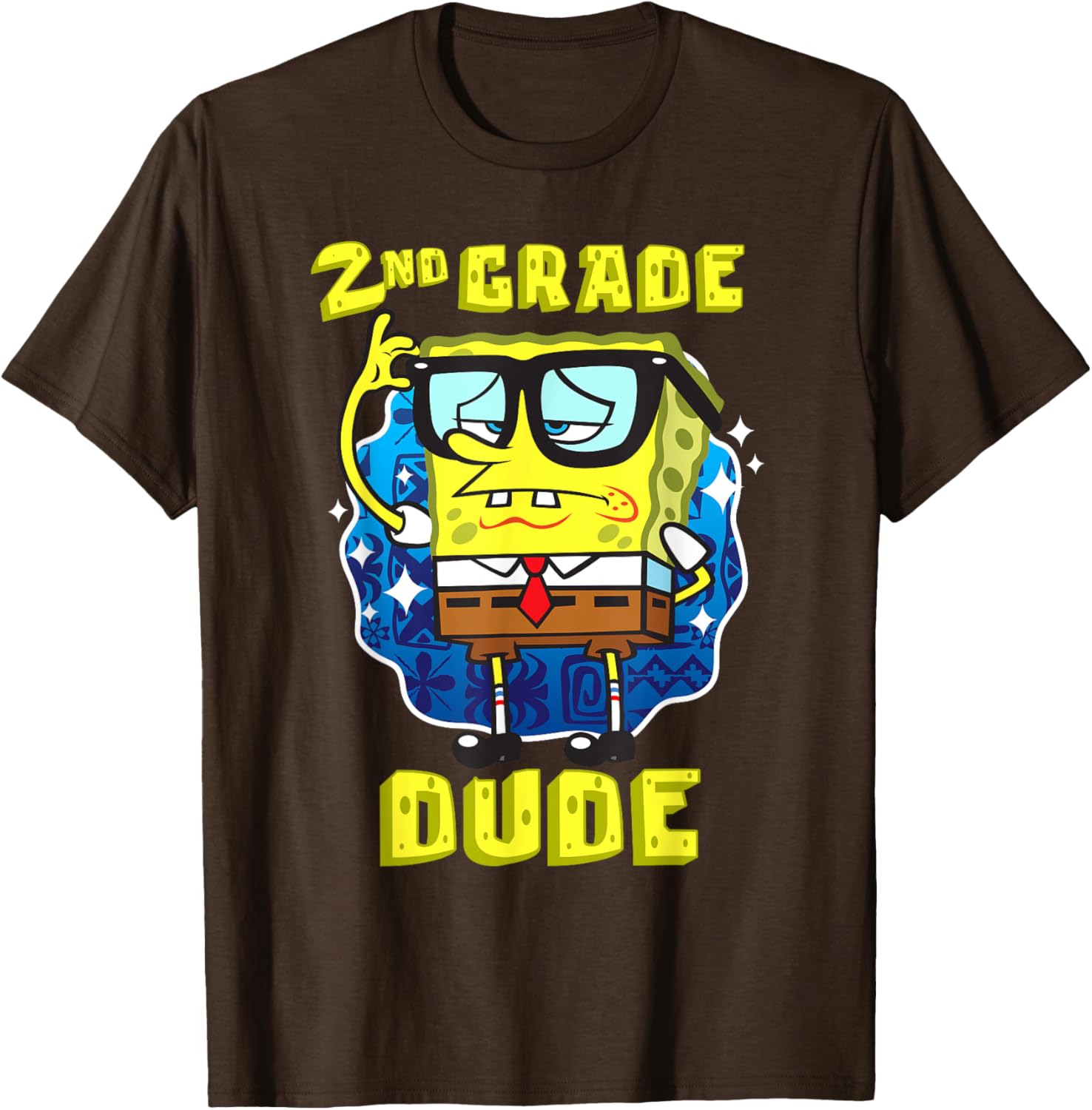 Mademark SpongeBob SquarePants 2nd Grader Dude Glasses T-Shirt for Kids - 2