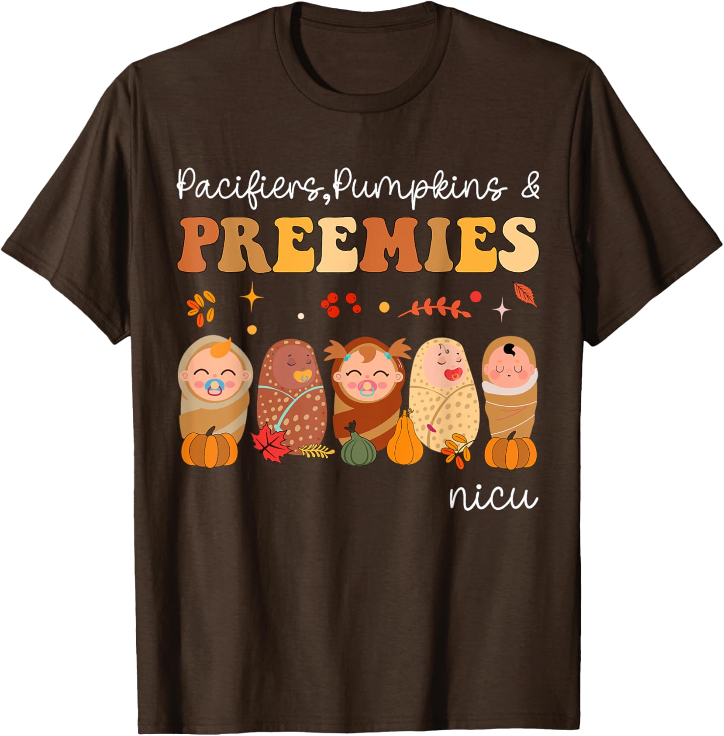 Cute Pumpkin Design NICU Nurse Halloween T-Shirt for Preemies and Caregivers - 6