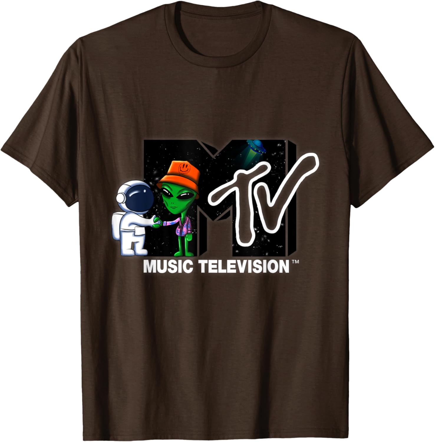 Mademark x MTV Astronaut Alien Space T-Shirt Official MTV Logo Design - 1