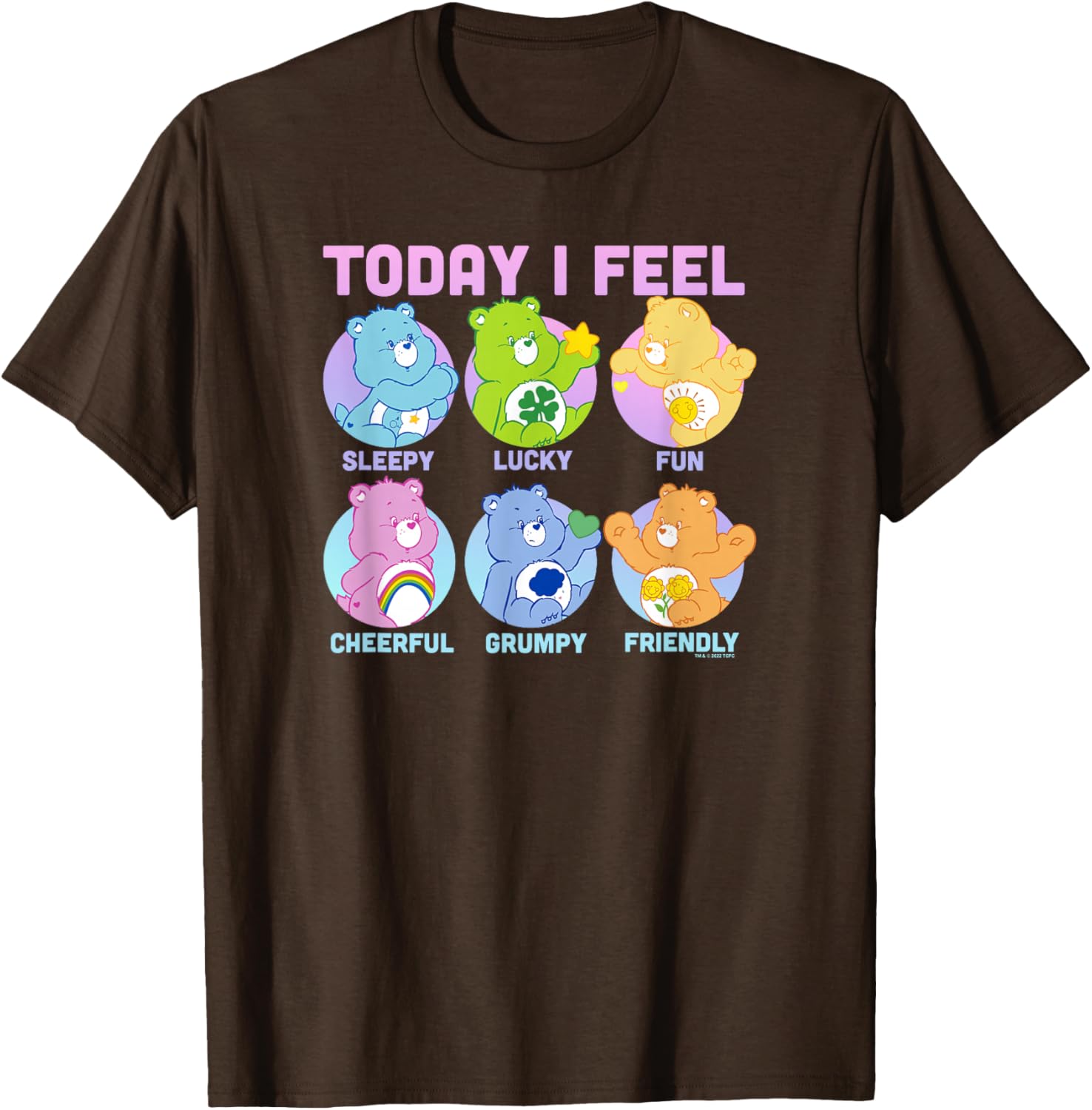 Vintage Neon Care Bears Emotions Box Ups T-Shirt for Fun Fashion - 14