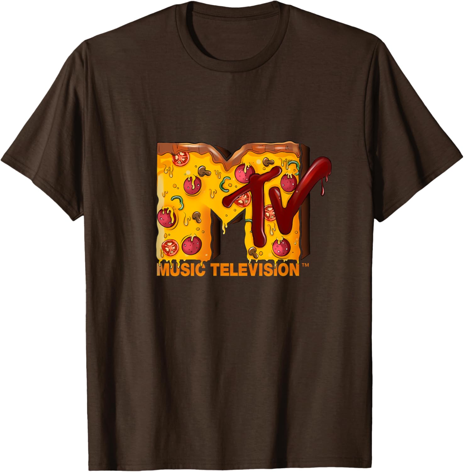 Mademark x MTV Pizza Lover T-Shirt Original MTV Logo Fun Design - 1