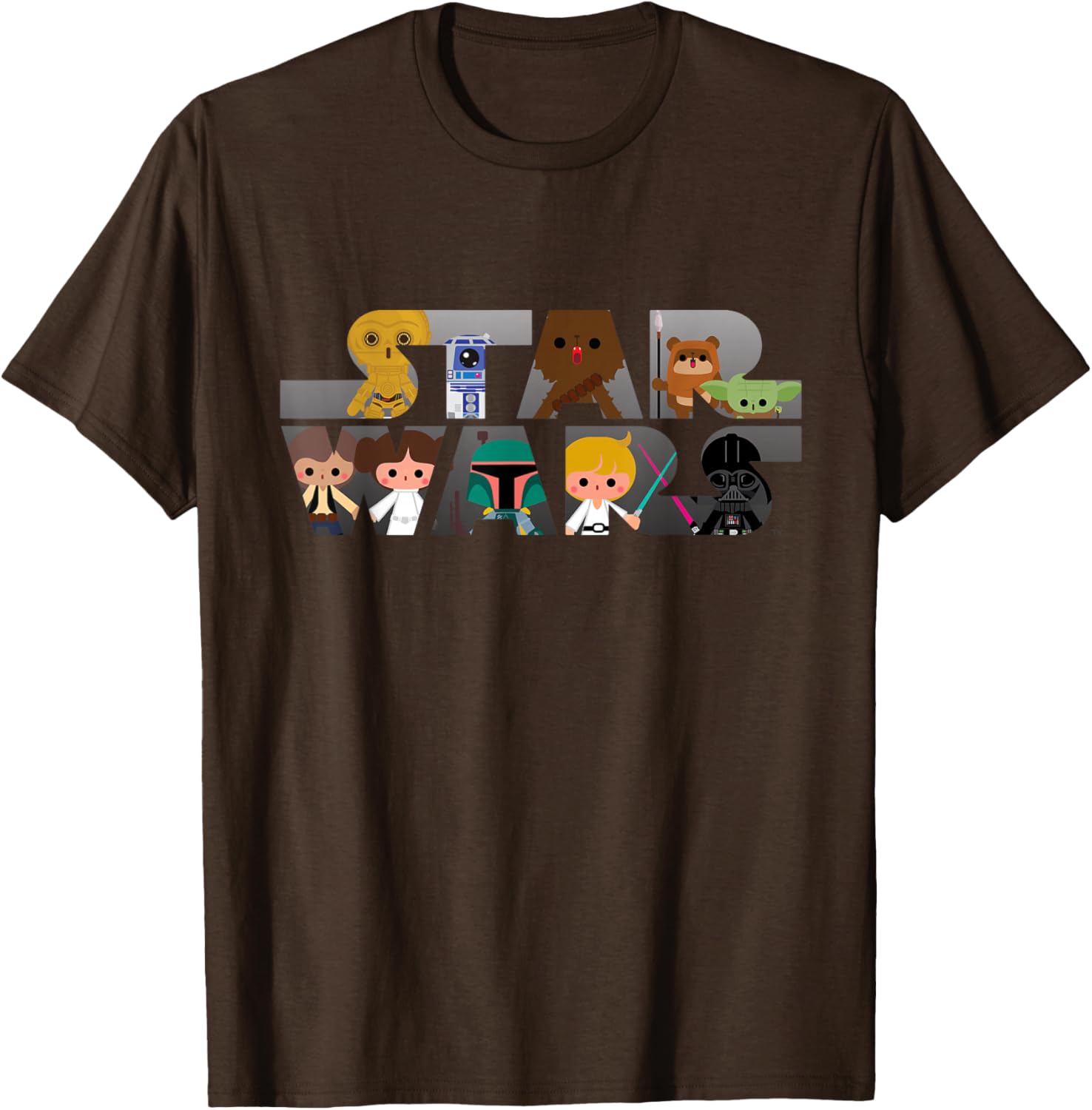 Kawaii Star Wars Multi-Character T-Shirt for Fans of All Ages - 12