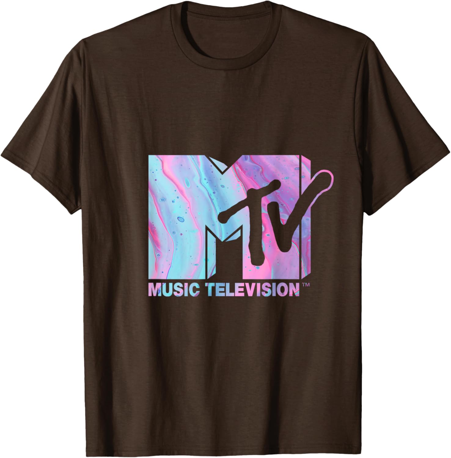 Mademark x MTV Fluid Logo T-Shirt in Pink and Blue for Stylish Wear - 15