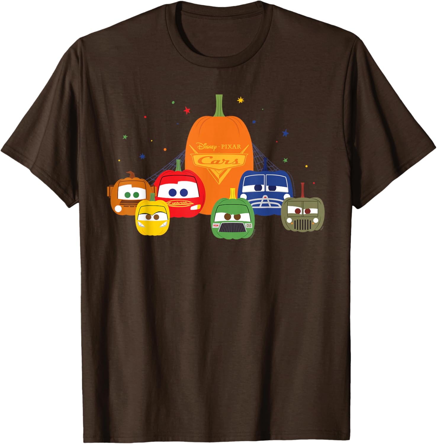 Disney Pixar Cars Halloween Pumpkin Group T-Shirt for Kids and Families - 4
