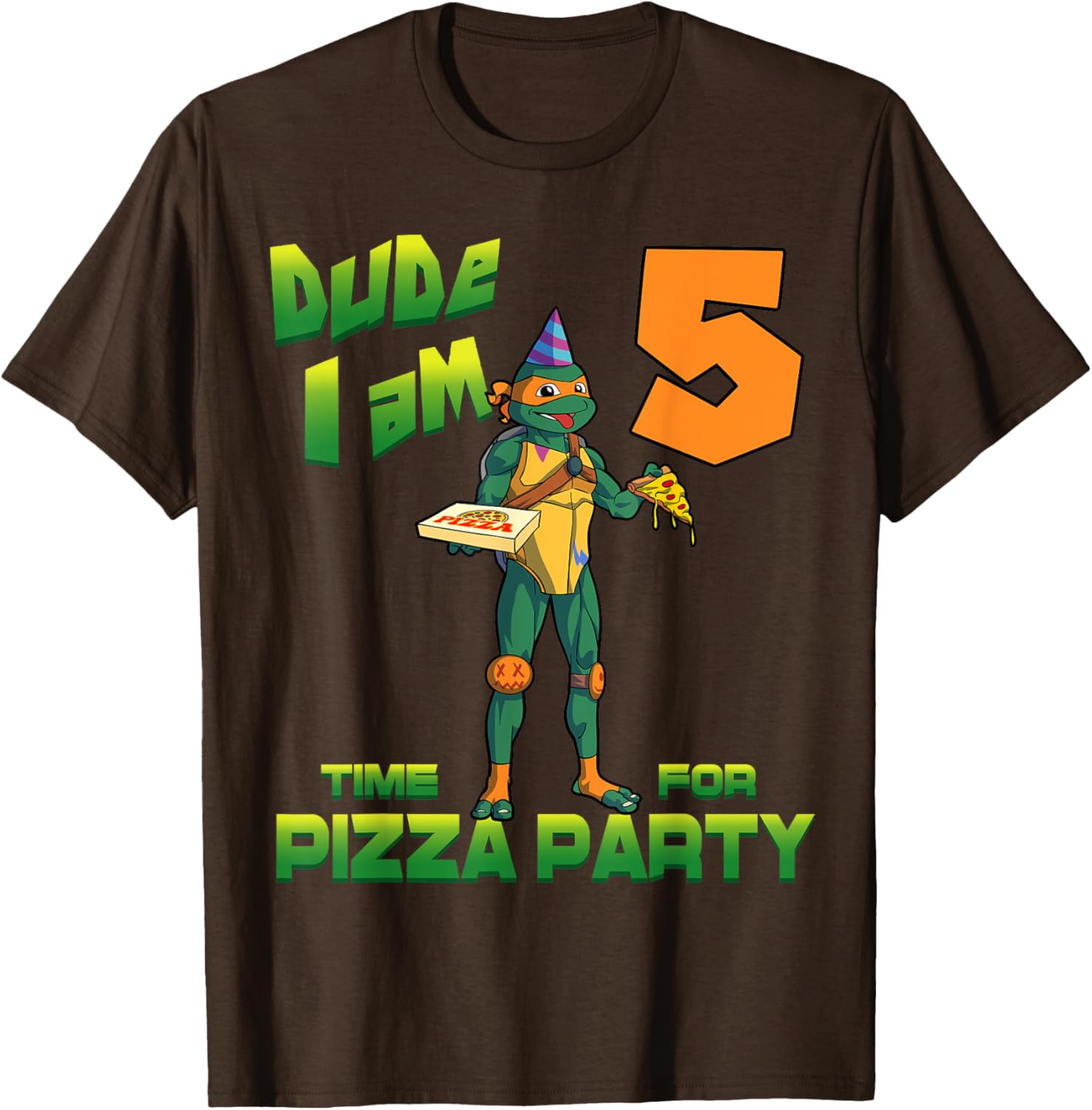 Mademark Teenage Mutant Ninja Turtles Michelangelo Pizza Party T-Shirt - 4