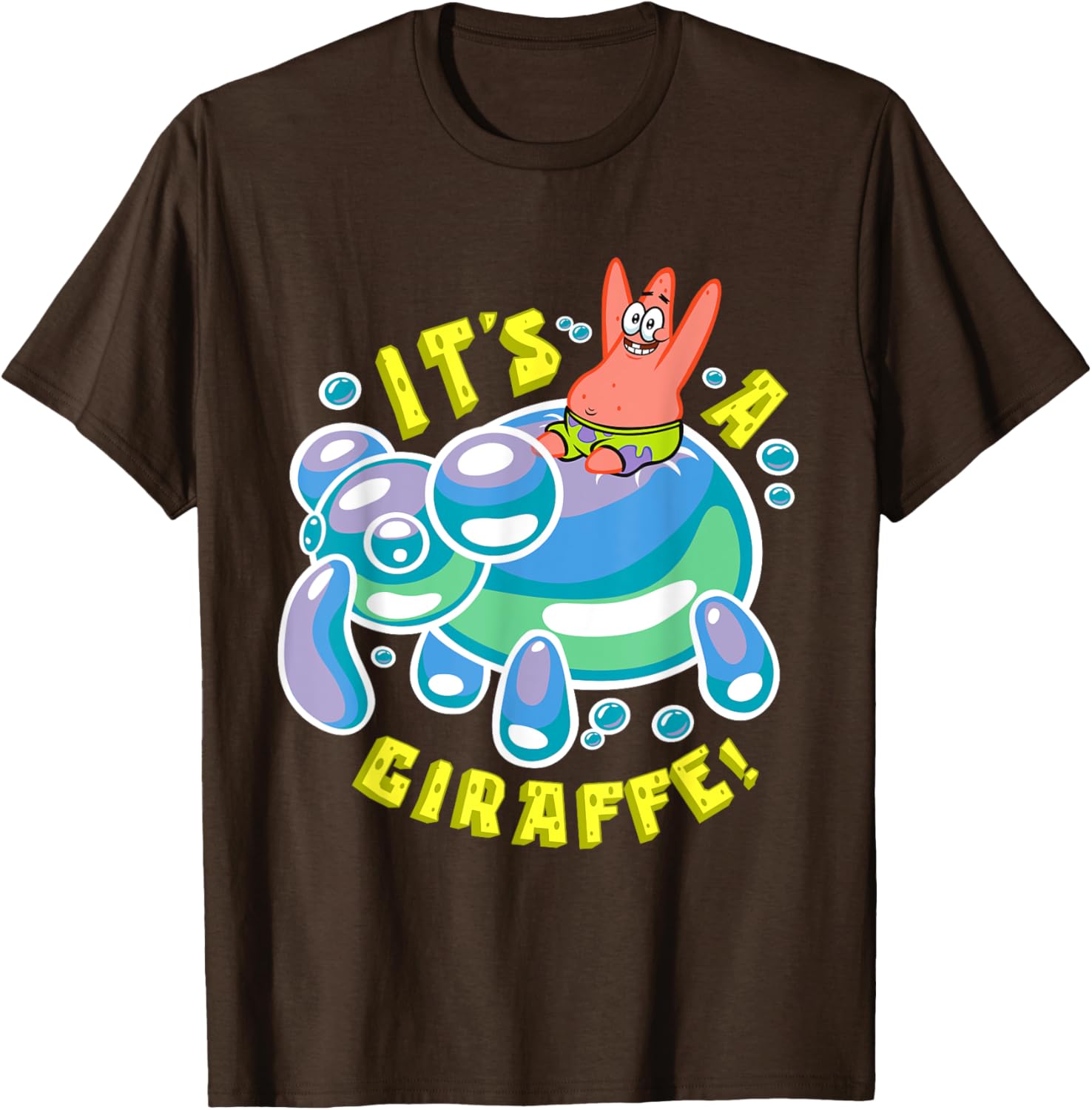 Mademark SpongeBob Patrick Star Riding Balloon Giraffe T-Shirt - 11