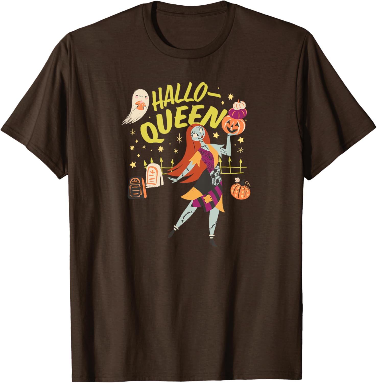Men's Nightmare Before Christmas Sally Hallo-Queen T-Shirt in Black - 7