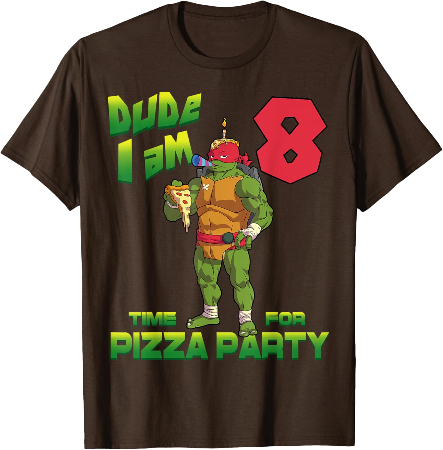 TMNT Raphael Pizza Party T-Shirt for Kids - Perfect Birthday Gift! - 19