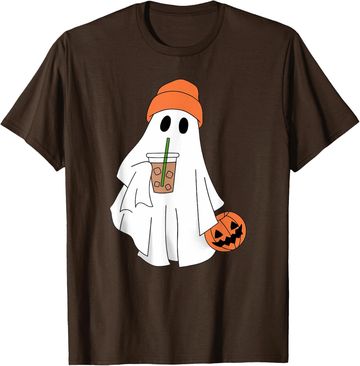 Halloween Ghost Drinking Coffee T-Shirt for Men and Women - 20