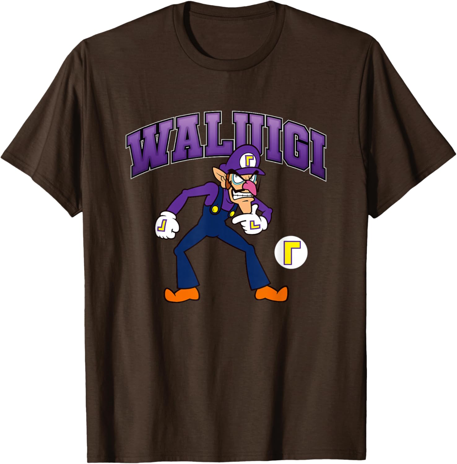Super Mario Bros Waluigi Big Character Portrait T-Shirt for Fans - 15