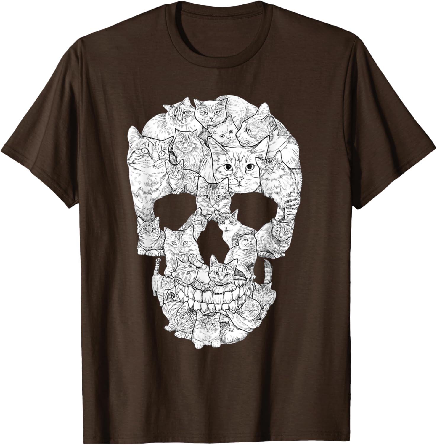 Cat Skull T-Shirt for Halloween - Fun Kitty Skeleton Tee for All Ages - 10