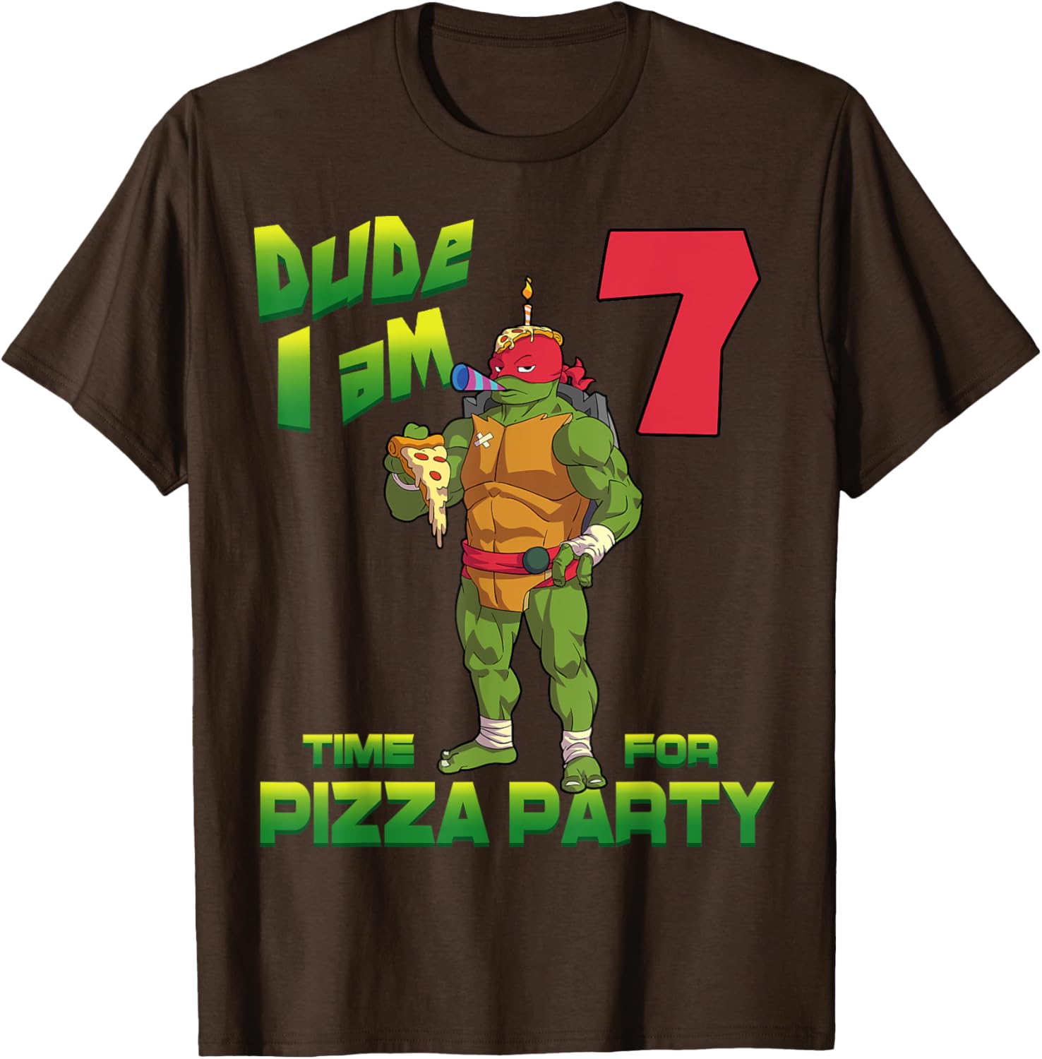 Mademark TMNT Raphael Pizza Party T-Shirt for 7 Year Olds - 11
