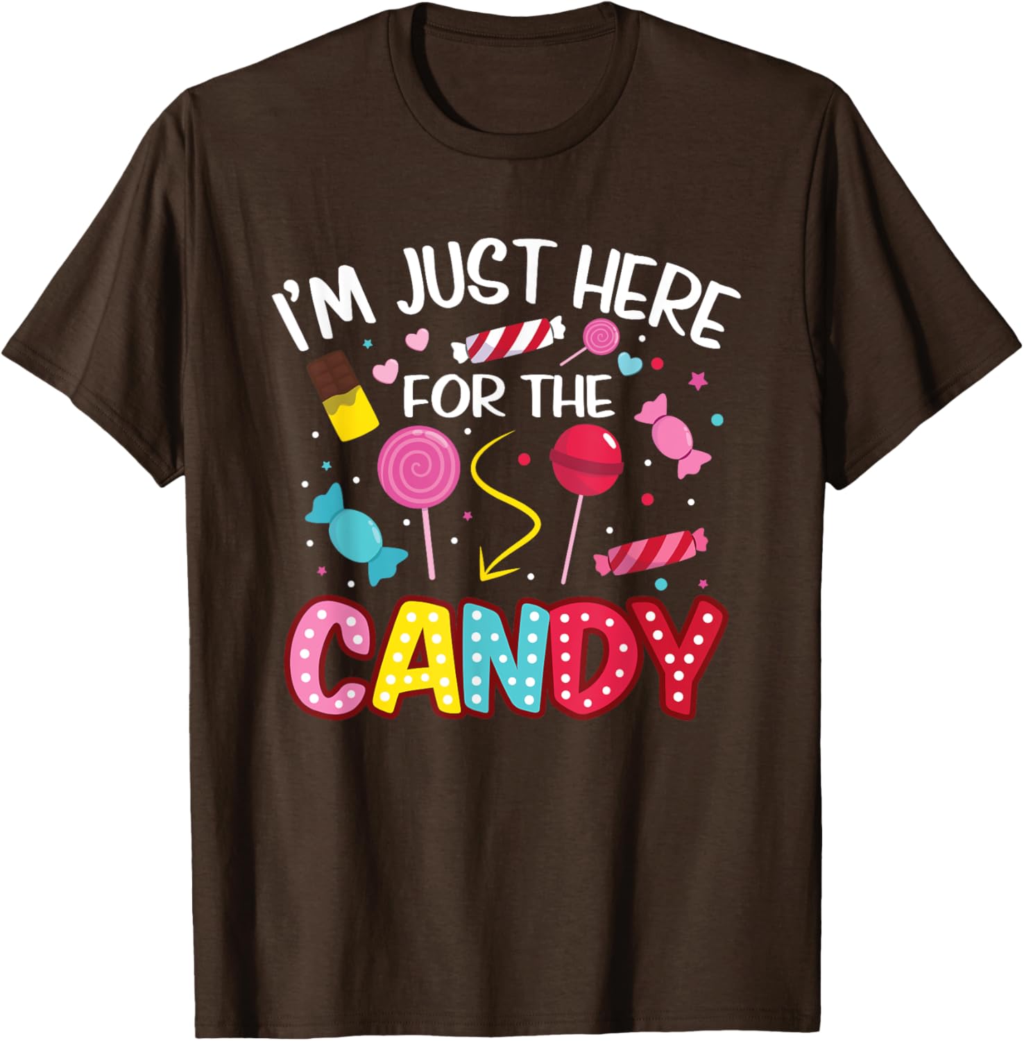 Cute I'm Just Here For The Candy Lollipop Halloween T-Shirt for Kids - 12