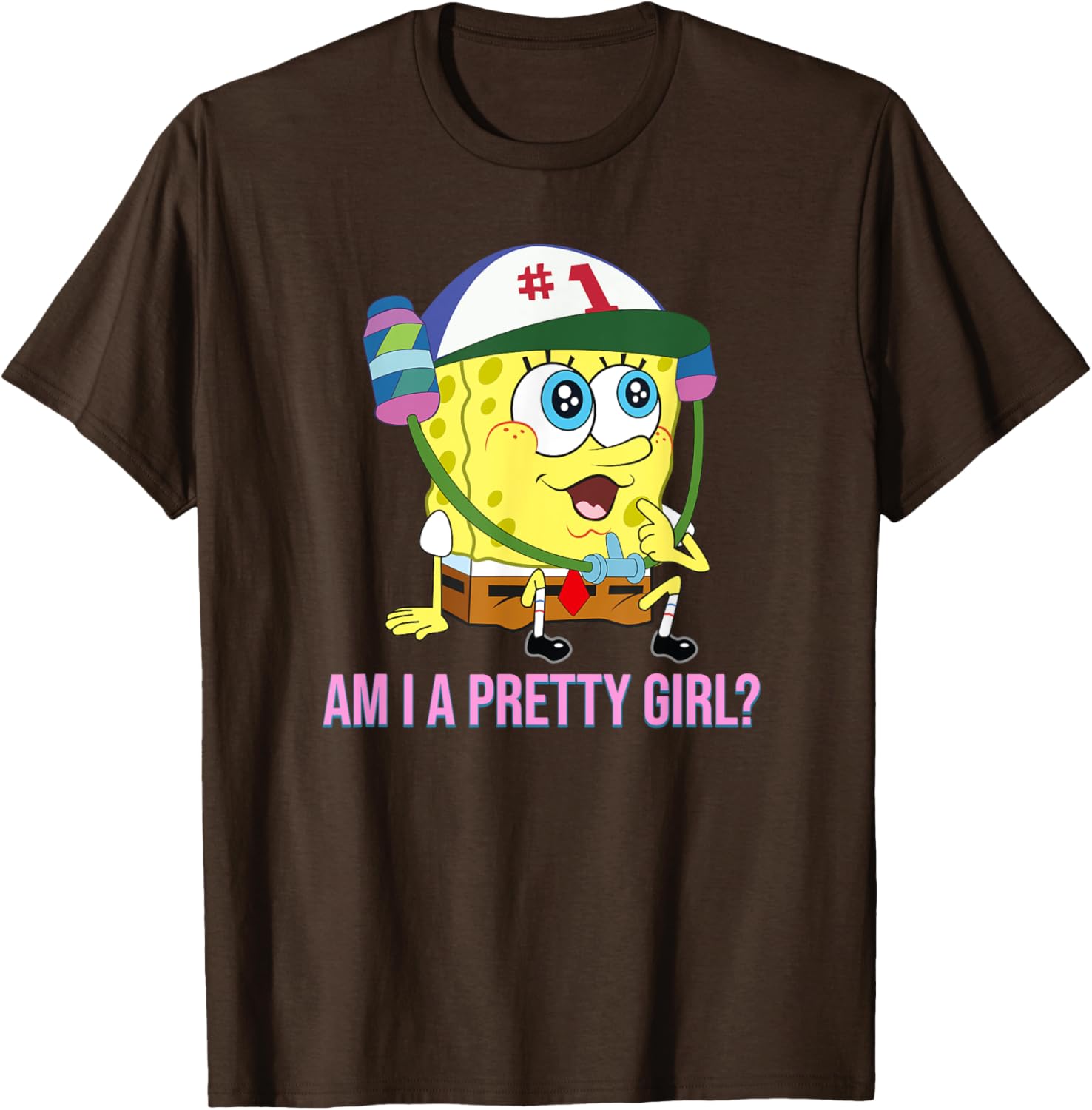 Cute SpongeBob SquarePants Am I a Pretty Girl T-Shirt for Fun Fashion - 7