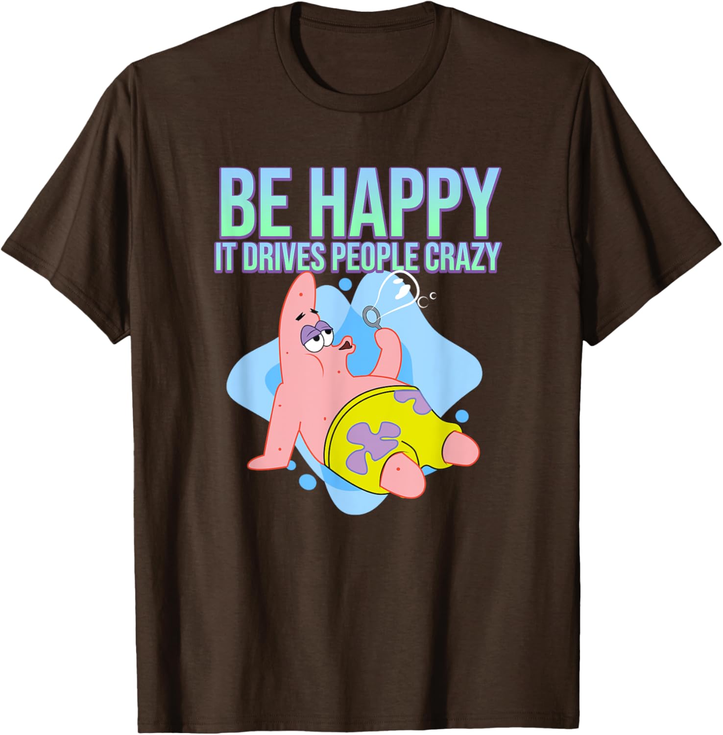 Mademark Patrick Star Be Happy T-Shirt Fun SpongeBob SquarePants Apparel - 10