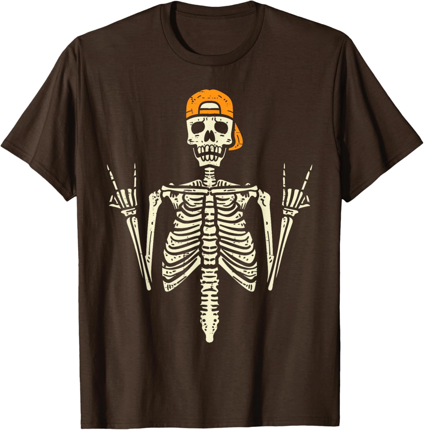 Cool Rocker Skeleton Cap Skater T-Shirt for Halloween Punk Rock Style - 5