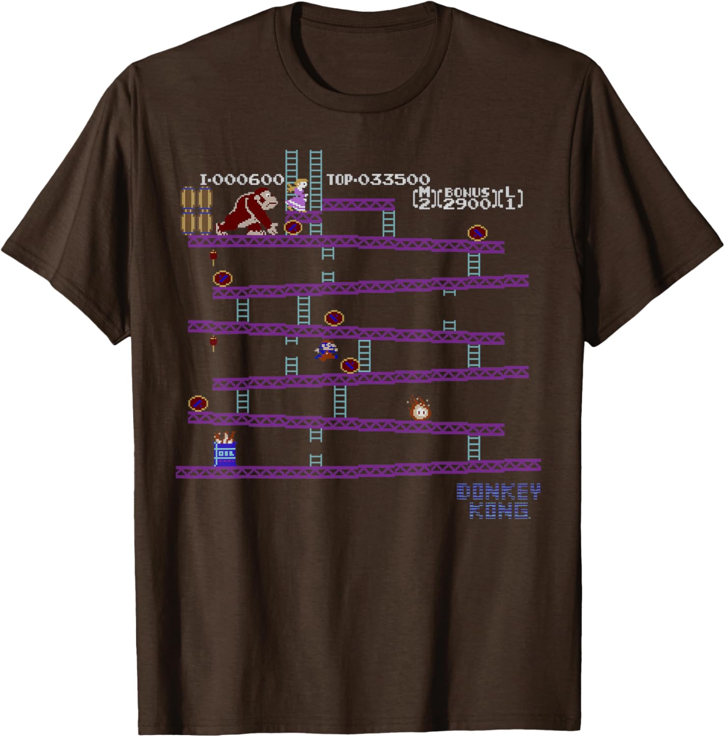 Retro Nintendo Donkey Kong 8-Bit Graphic T-Shirt for Gaming Fans - 1