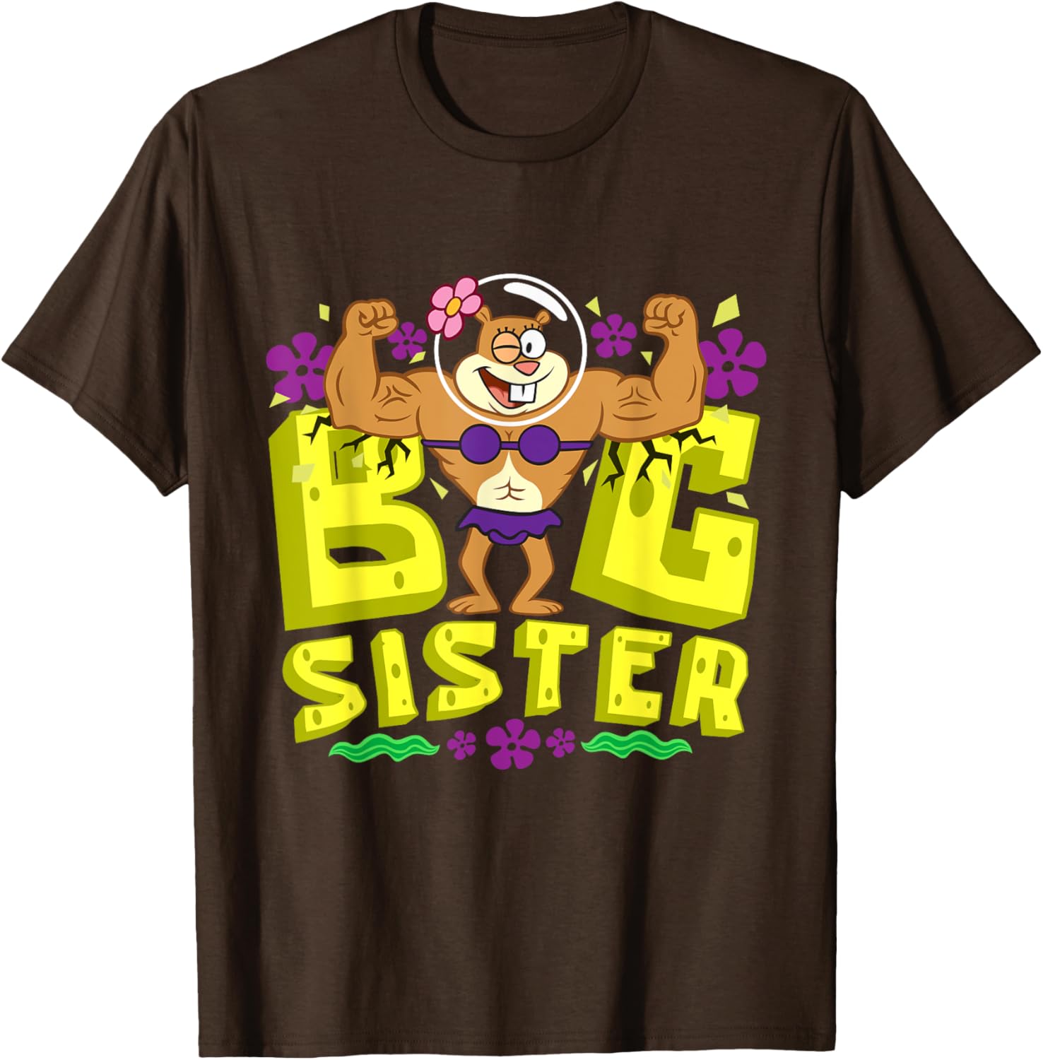Mademark SpongeBob SquarePants Big Sister Strong Sister T-Shirt for Girls - 11