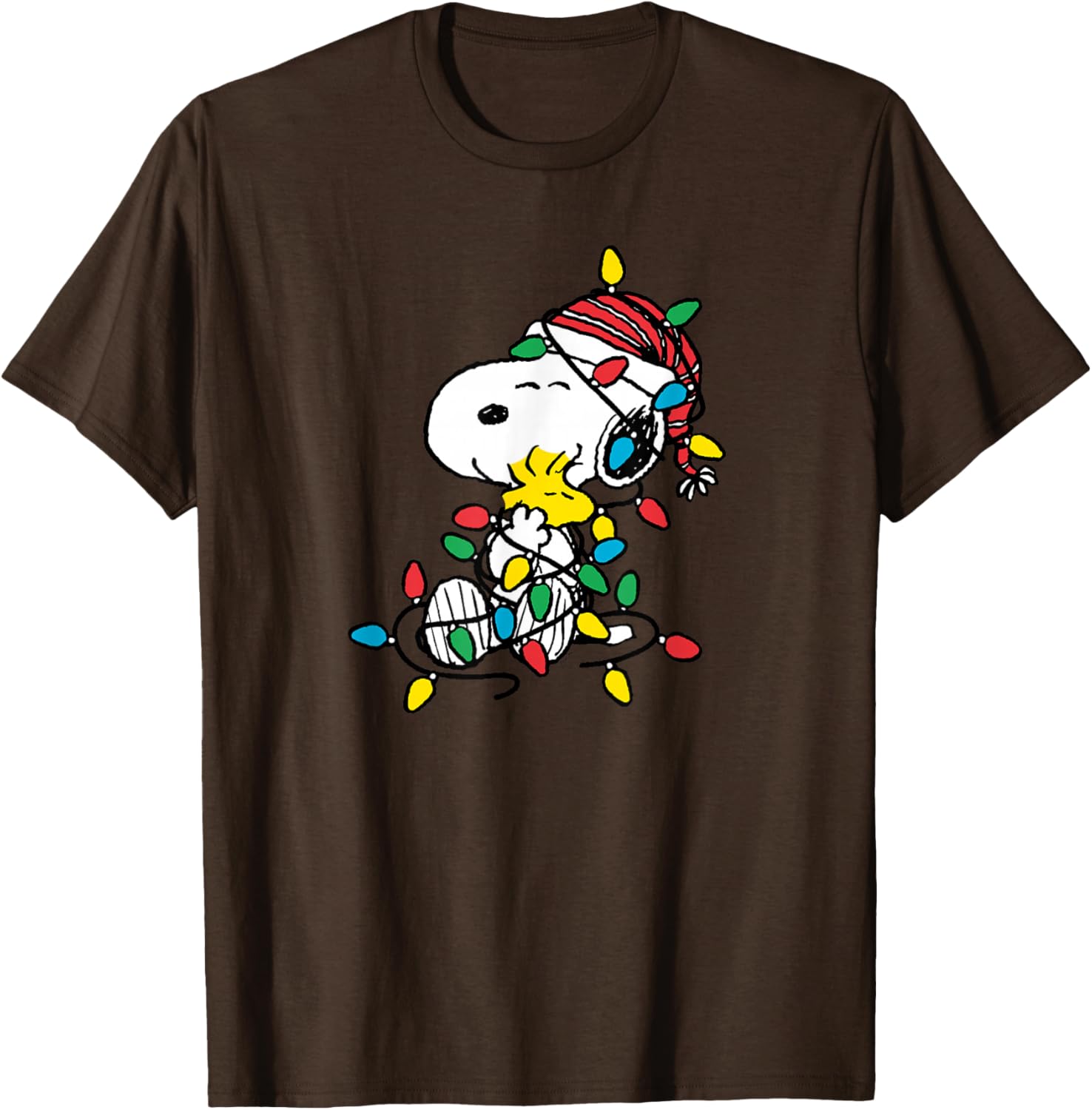 Peanuts Snoopy Woodstock Christmas Lights T-Shirt for Holiday Cheer - 1