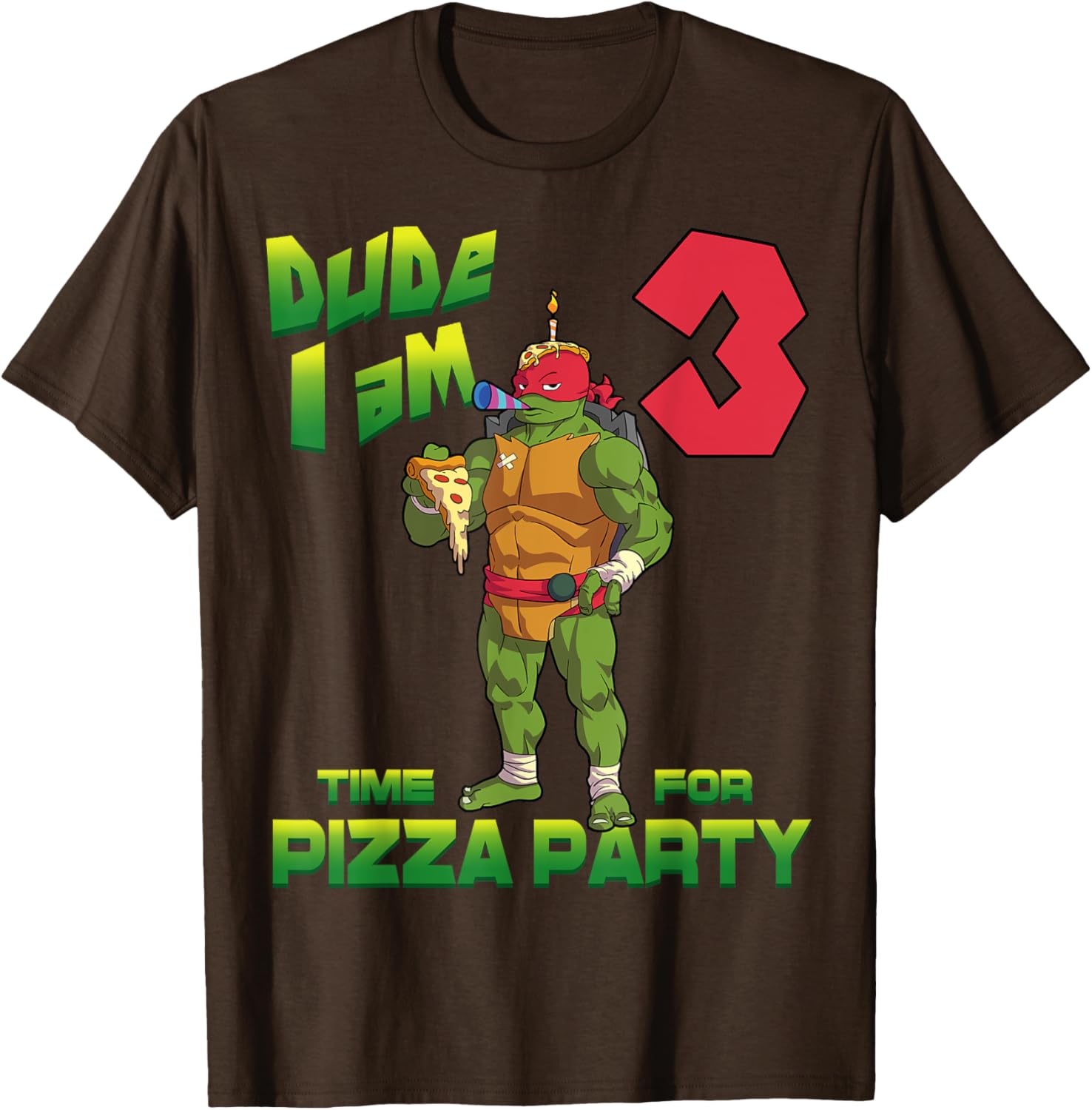Mademark TMNT Raphael Pizza Birthday T-Shirt for 3 Year Old Kids - 6