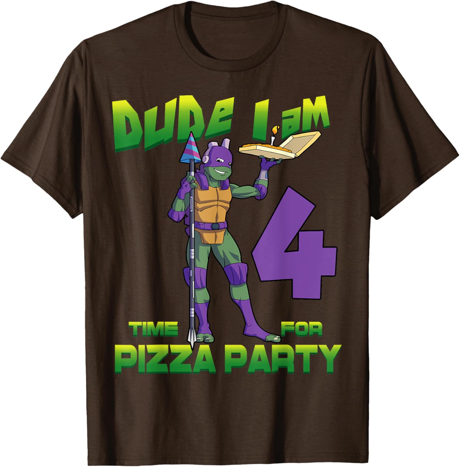 Mademark Teenage Mutant Ninja Turtles Donnie Pizza Birthday T-Shirt 4Y - 3