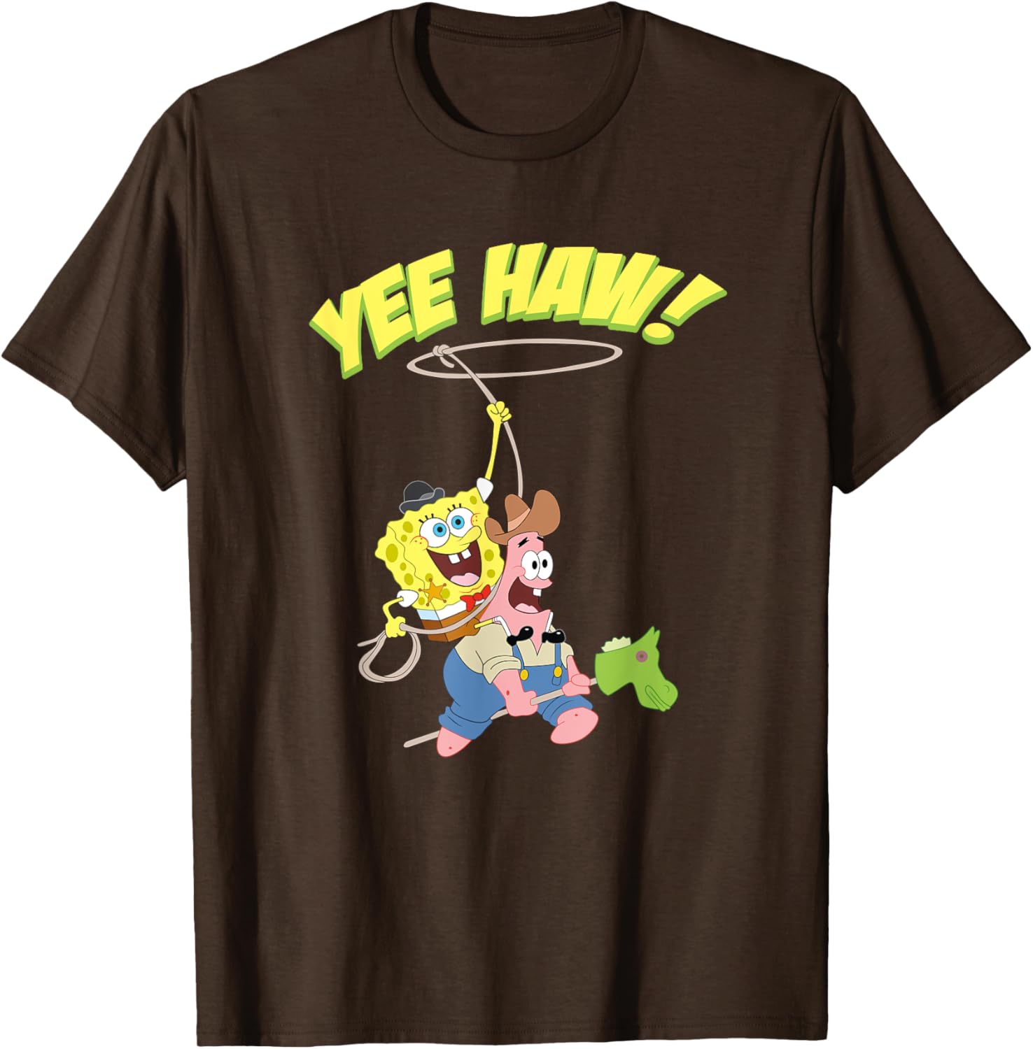 Mademark SpongeBob Patrick Cowboy Yee Haw T-Shirt Fun Apparel for Kids - 17