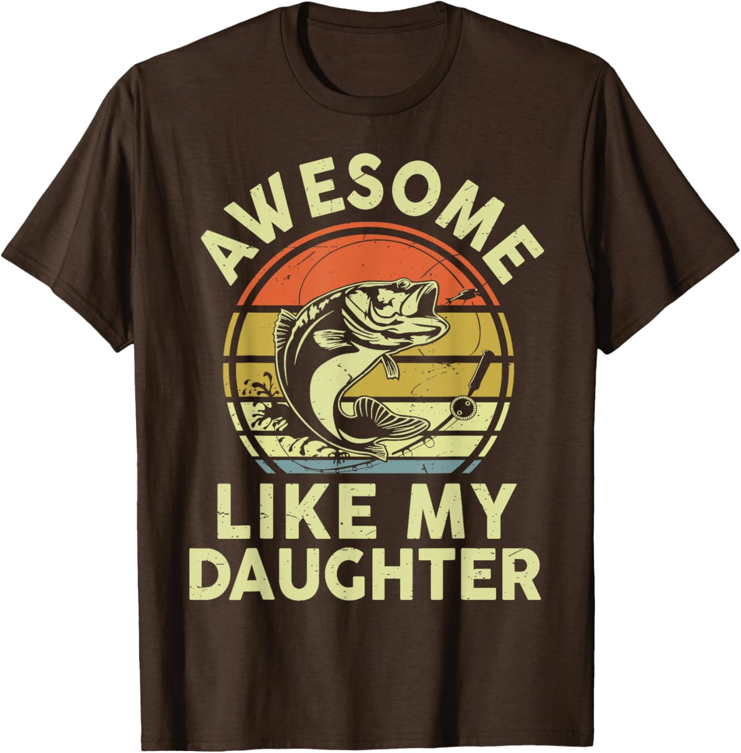Bass Fish Dad T-Shirt Funny Papa Fishing Apparel for Daughters Love - 5